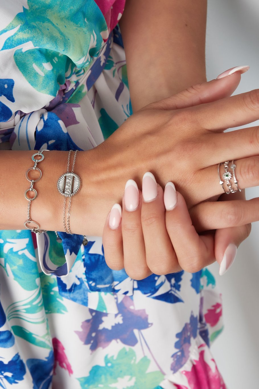Yehwang Armband, Filigranes Armband mit Kreise verbunden Silberfarben