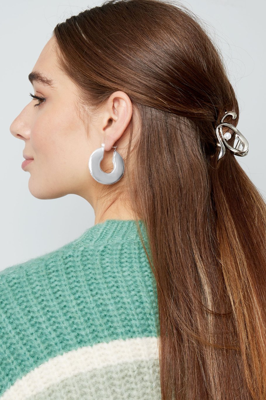 Yehwang Haarklammer Haarschmuck Silberfarben Perle Haarpflege
