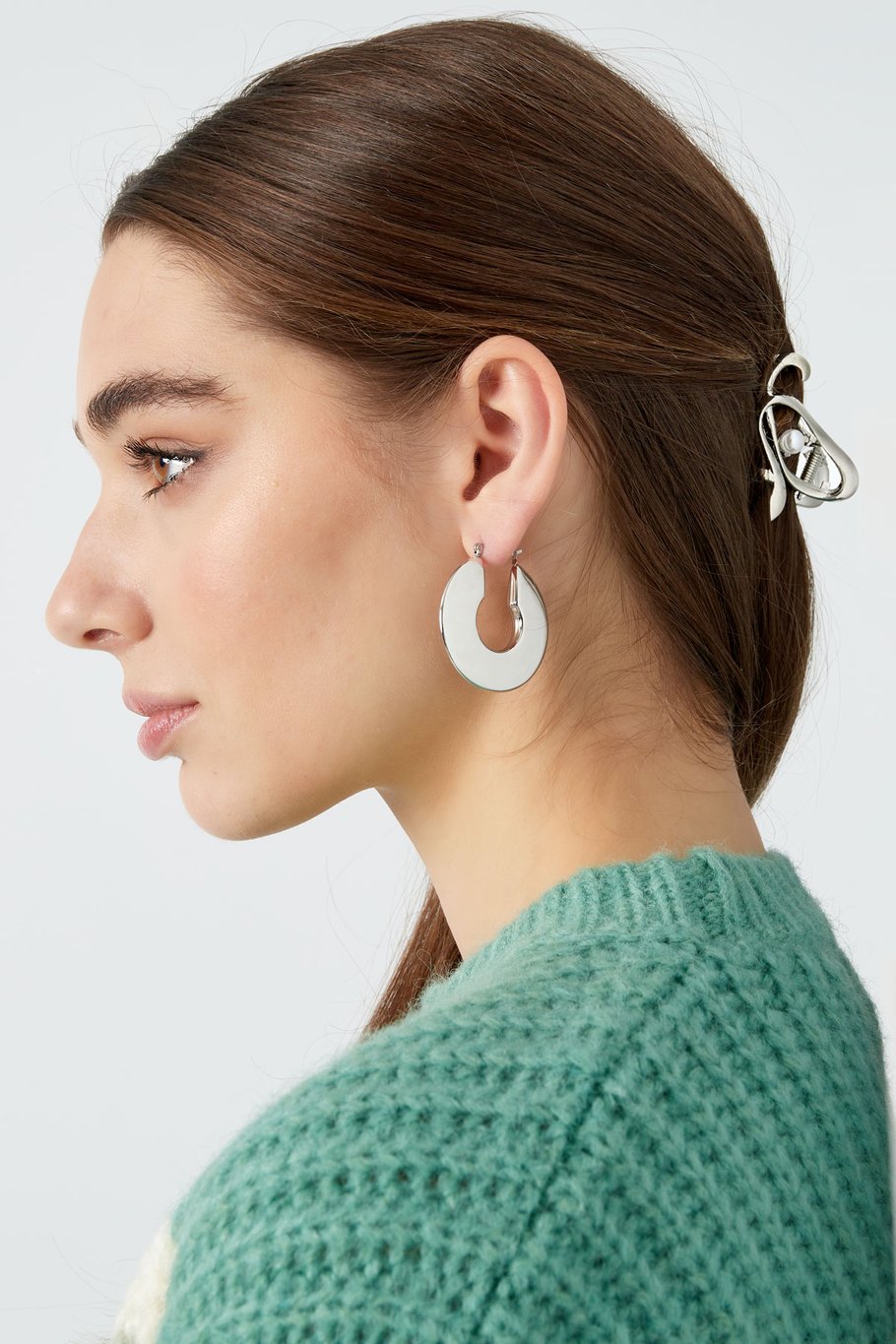 Yehwang Haarklammer Haarschmuck Silberfarben Perle Haarpflege