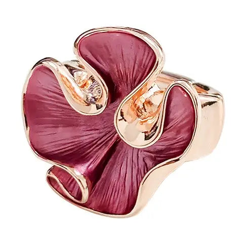 Amorino Ring, ELASTISCHER RING MIT EMAILLIERTEM VOLANT in verschiedene Farben