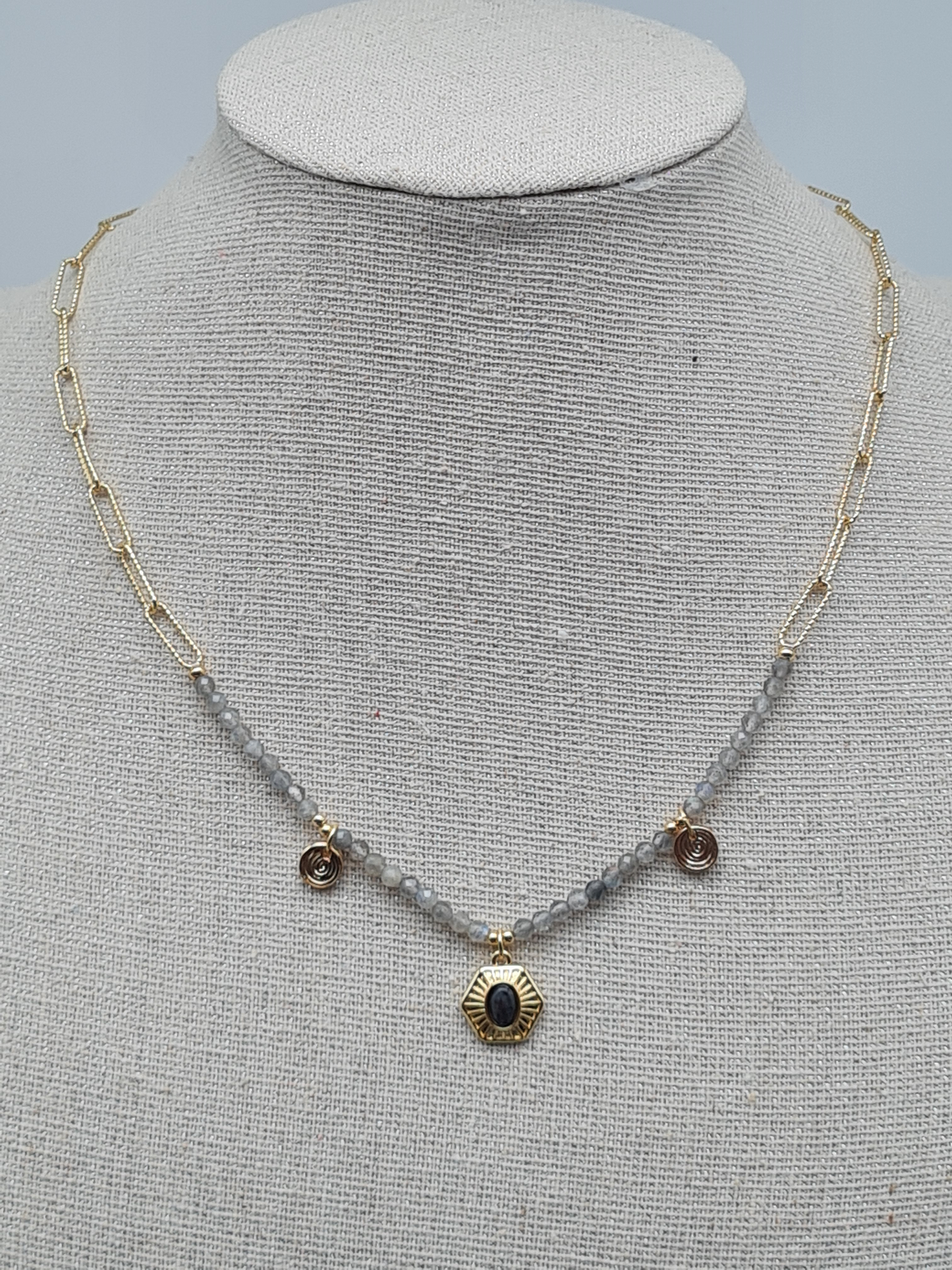 Liet & Joliet Halskette Gold mit Grau