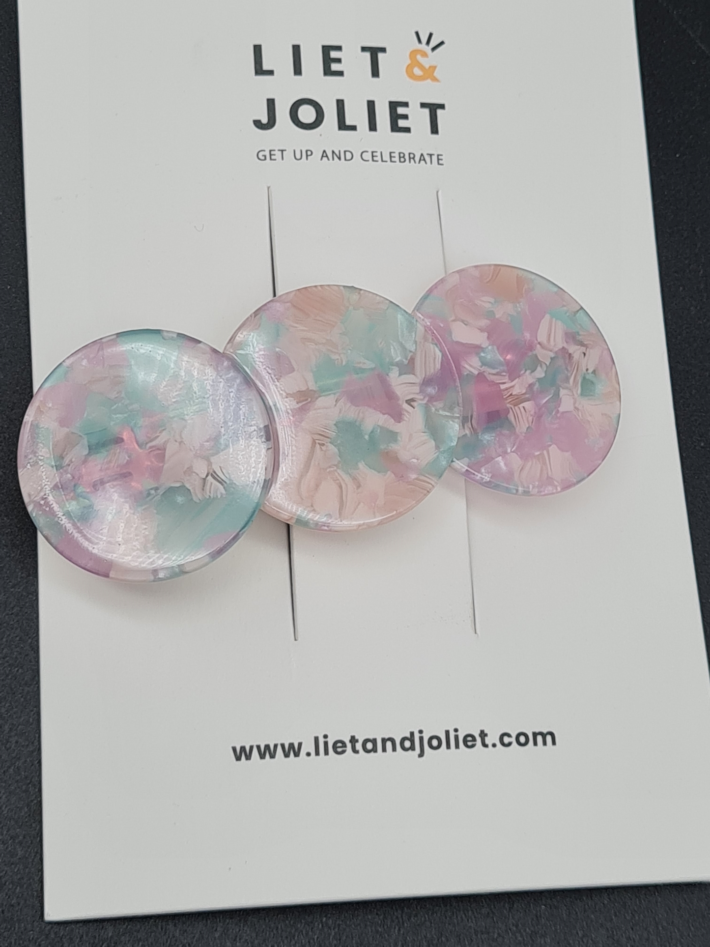 Liet & Joliet Haarspange 3 Kreise in Pasteltöne, 2 Farben