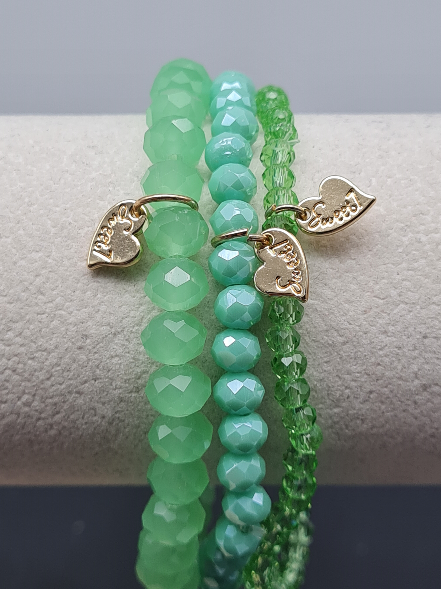 Sweet 7, Armband-Set, elastisch, Meeresgrün