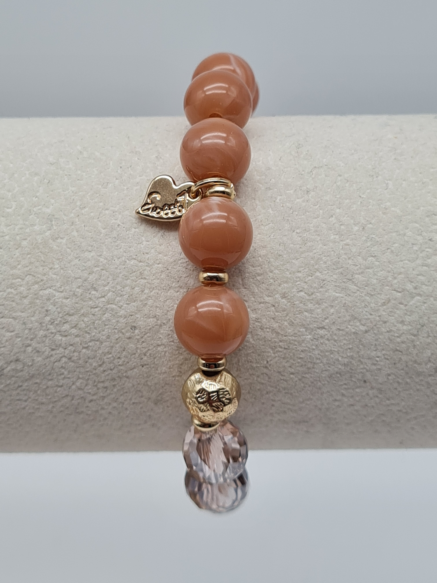 Sweet 7, Armband, elastisch, Altrosa, Gold und Transparent
