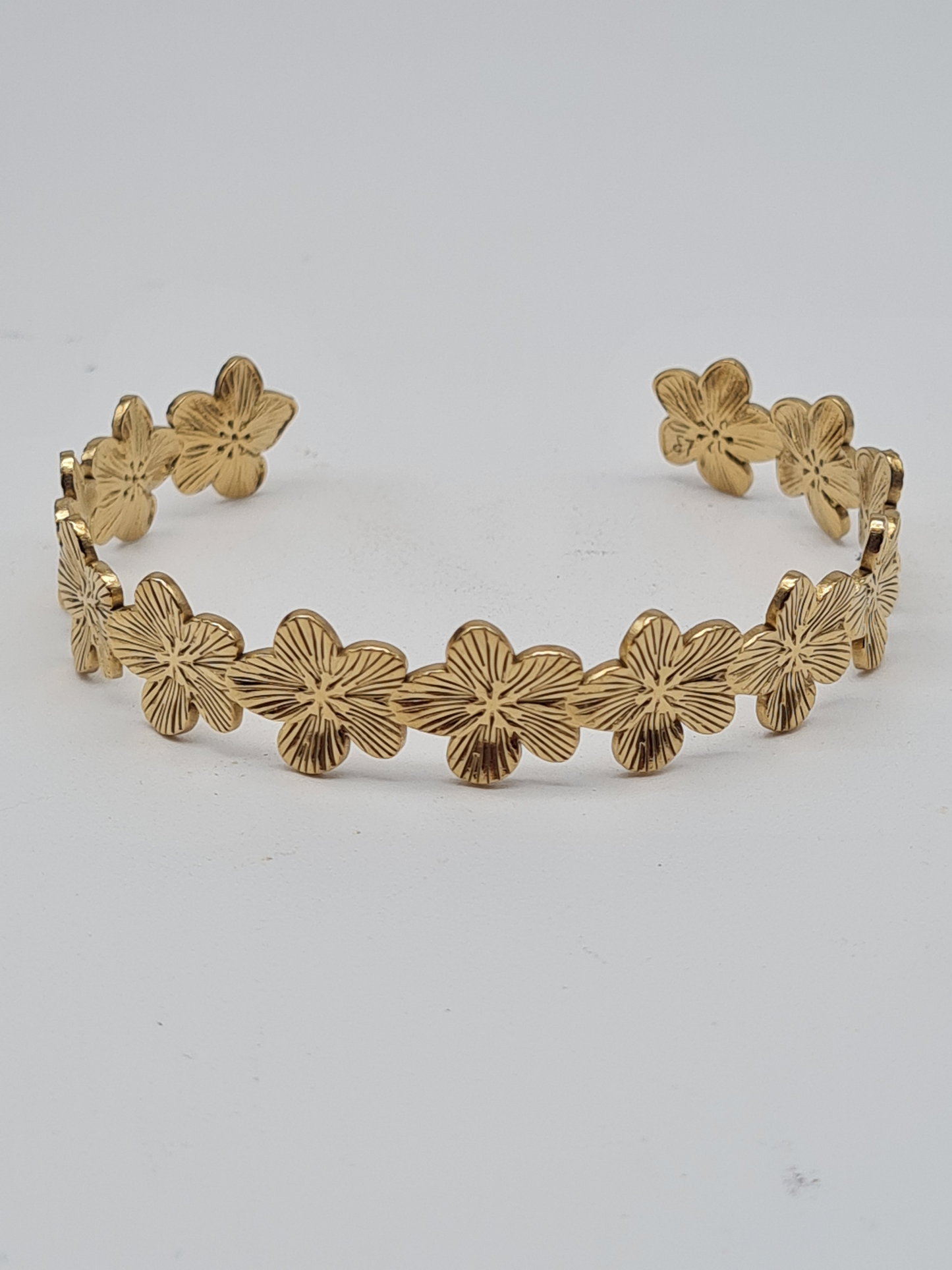 Sweet 7, Armband-Set, Armreif Goldfarben, Blumen, goldene Vergissmeinnicht