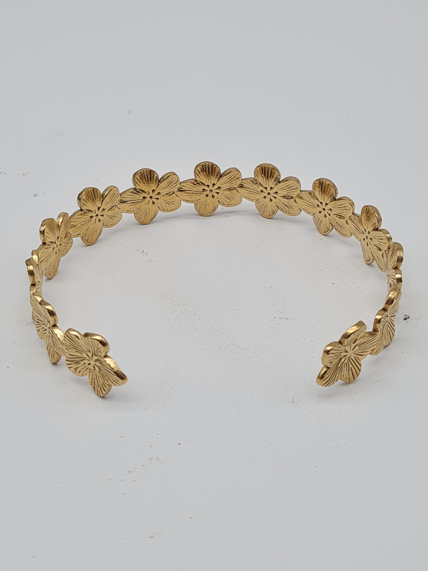 Sweet 7, Armband-Set, Armreif Goldfarben, Blumen, goldene Vergissmeinnicht