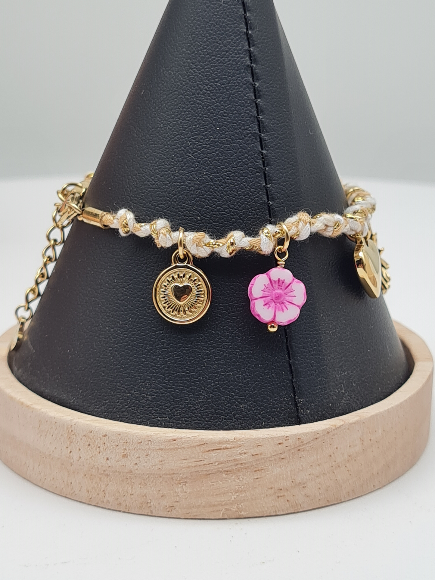 Sweet7, Armband, Doppel, Gliederarmband, Gold, Matt Schwarz 18,5 cm (Kopie)