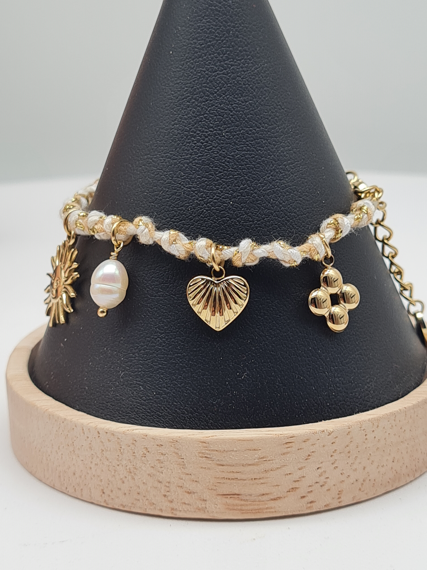 Sweet7, Armband, Doppel, Gliederarmband, Gold, Matt Schwarz 18,5 cm (Kopie)