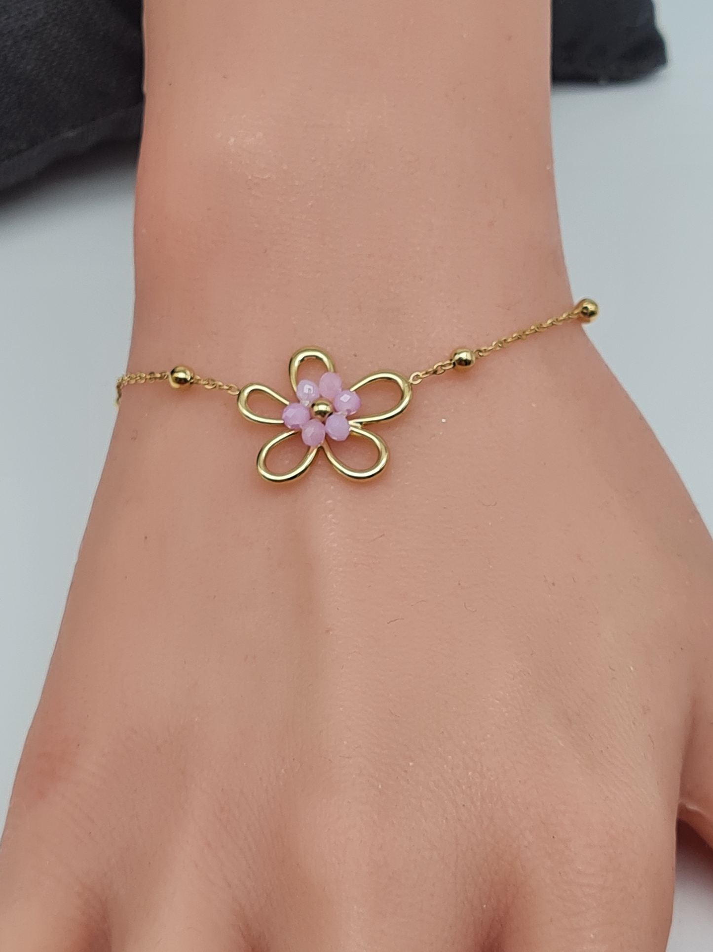 Sweet7, Armband, Doppel, Bettelarmband, Gold, Crystal, 17,5 cm