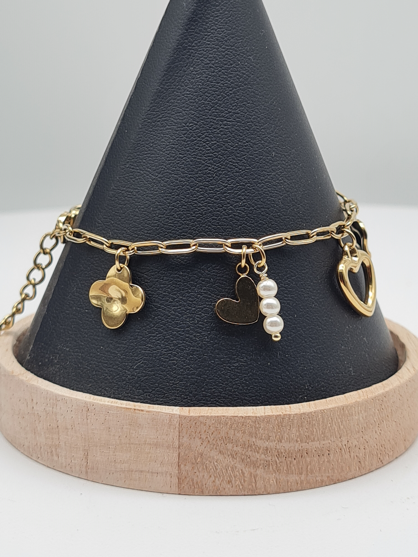 Sweet7, Armband, Doppel, Bettelarmband, Gold, Crystal, 17,5 cm