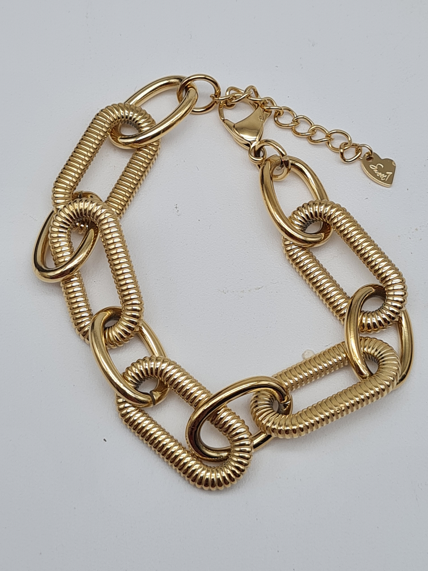 Sweet7, Armband, Doppel, Gliederarmband, Gold, 20,5 + 3 cm Unisex