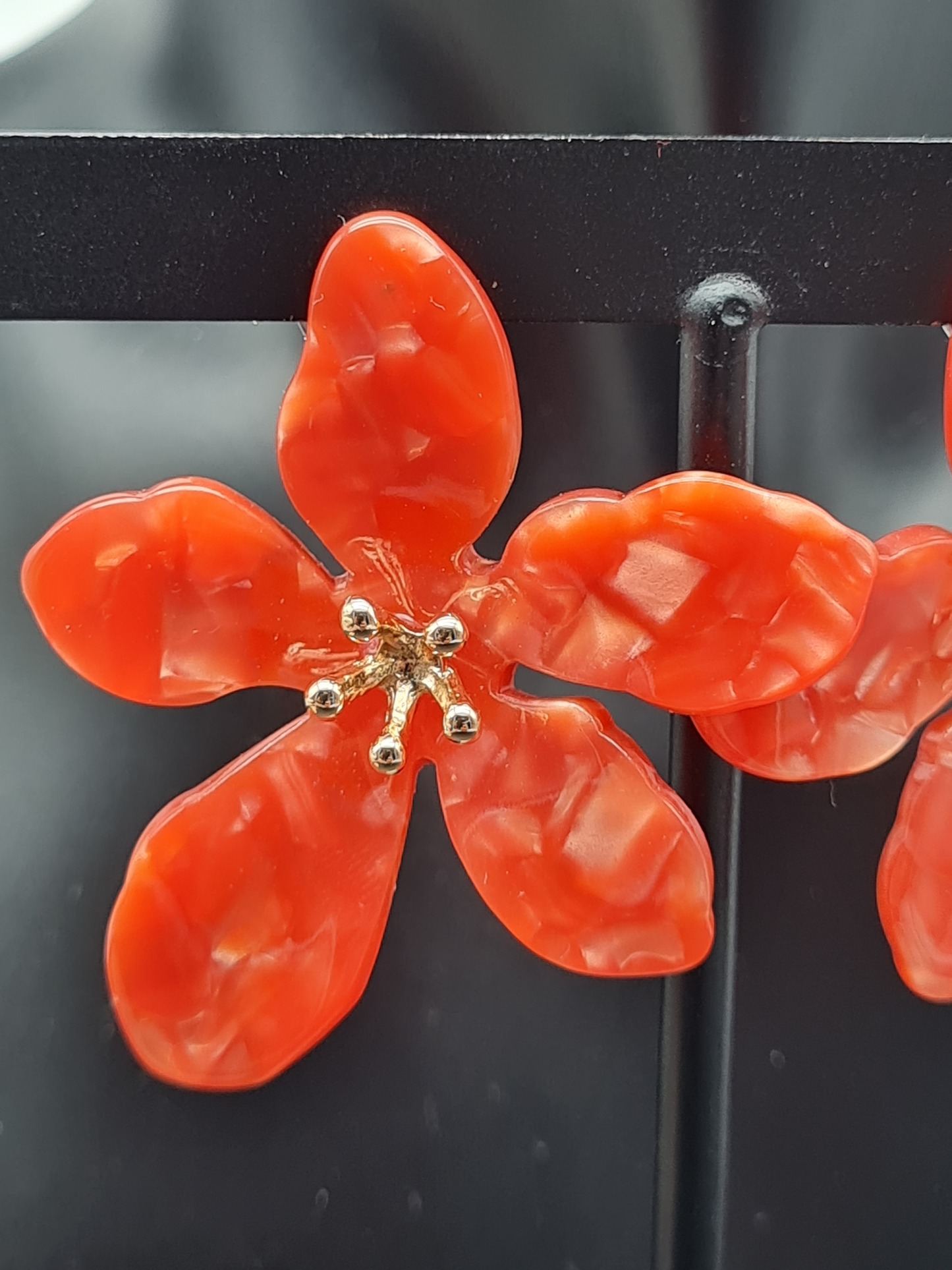 Sweet7 Ohrringe, Ohrstecker Orange-Perlmut Blume