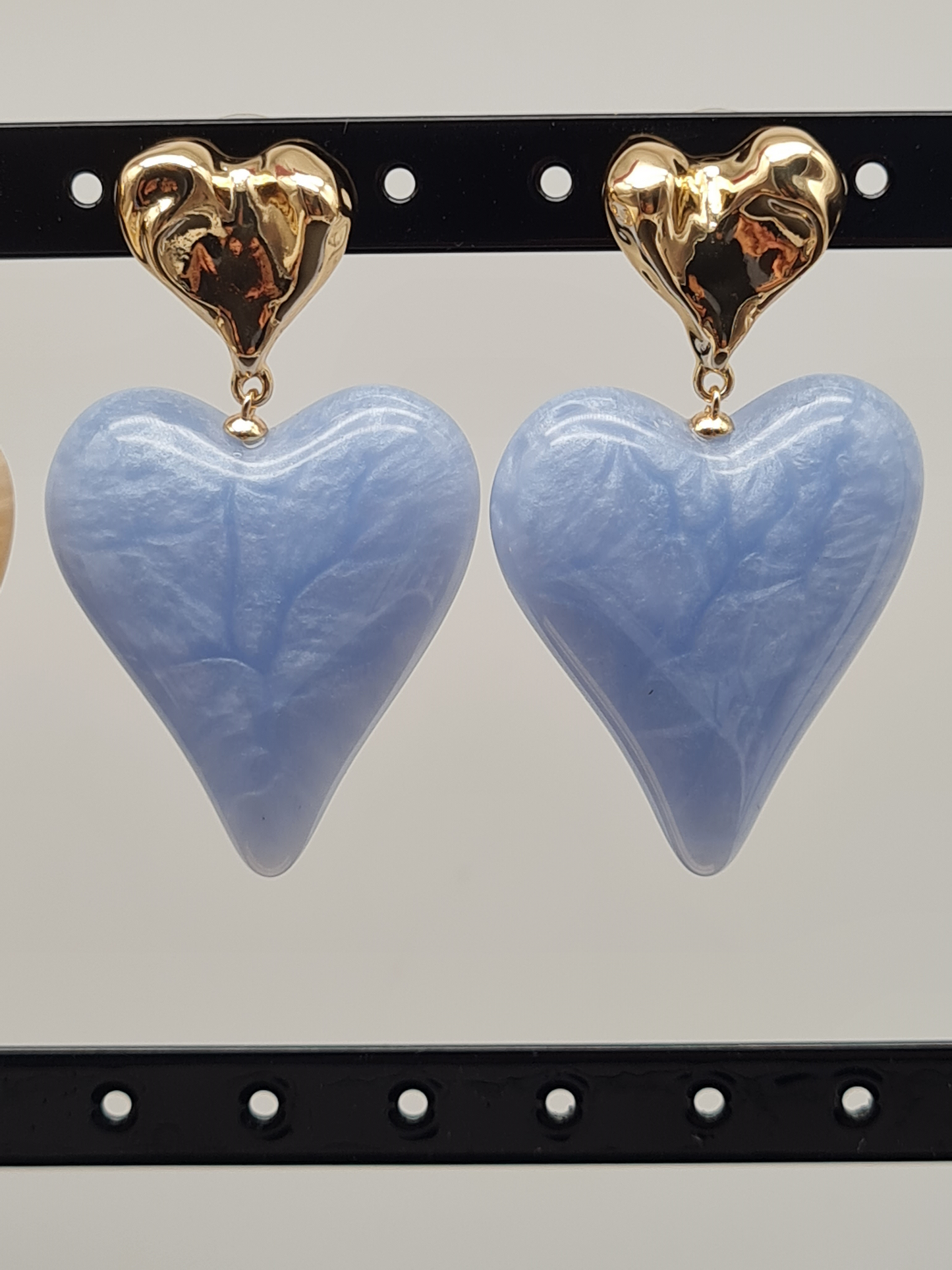 Sweet7 Ohrringe, Ohrhänger "Color my Heart" in Blau, Pink und Beige