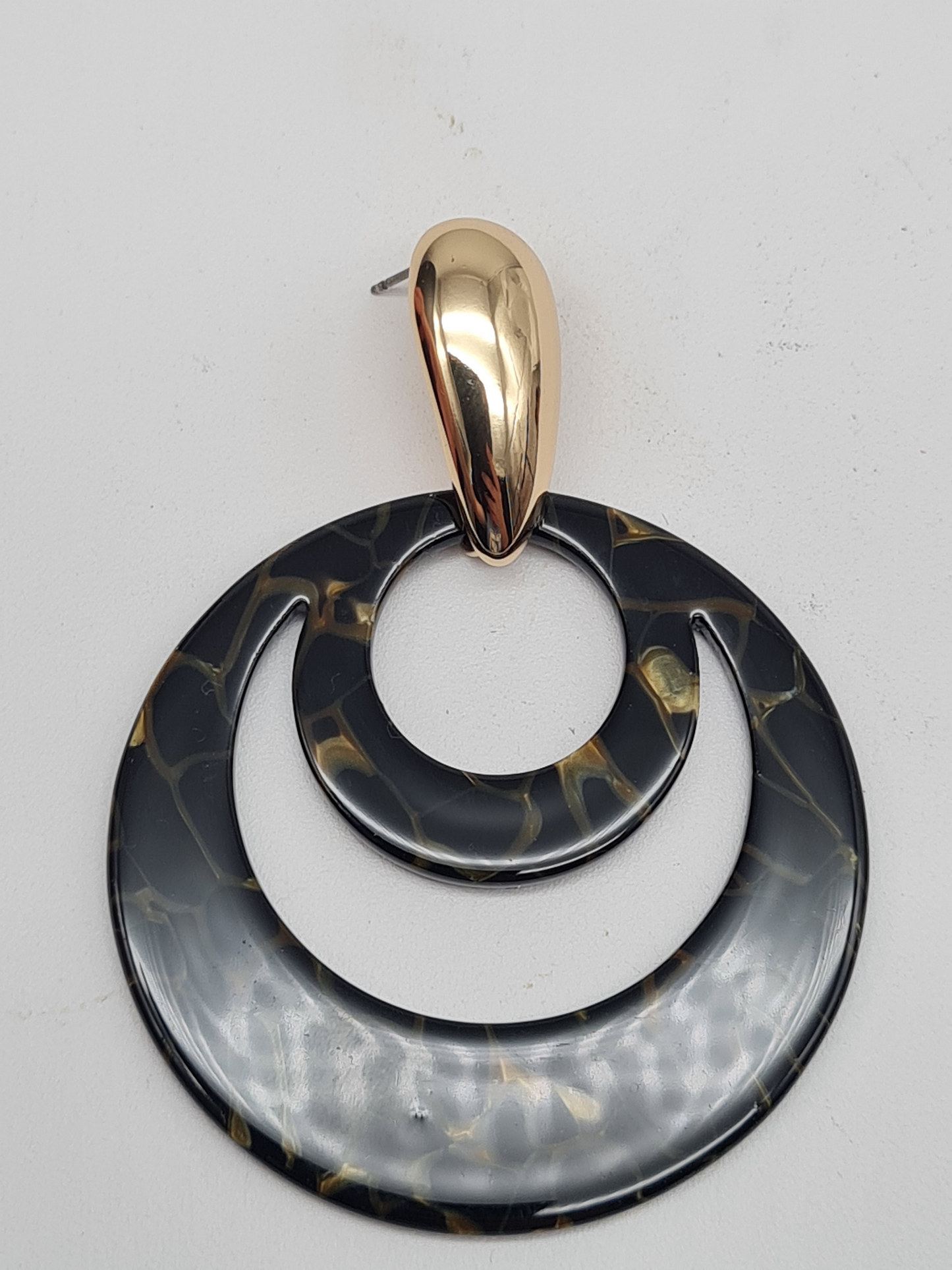 Sweet7 Ohrringe, Ohrhänger Schwarz und Gold, Elegant und ein Statement