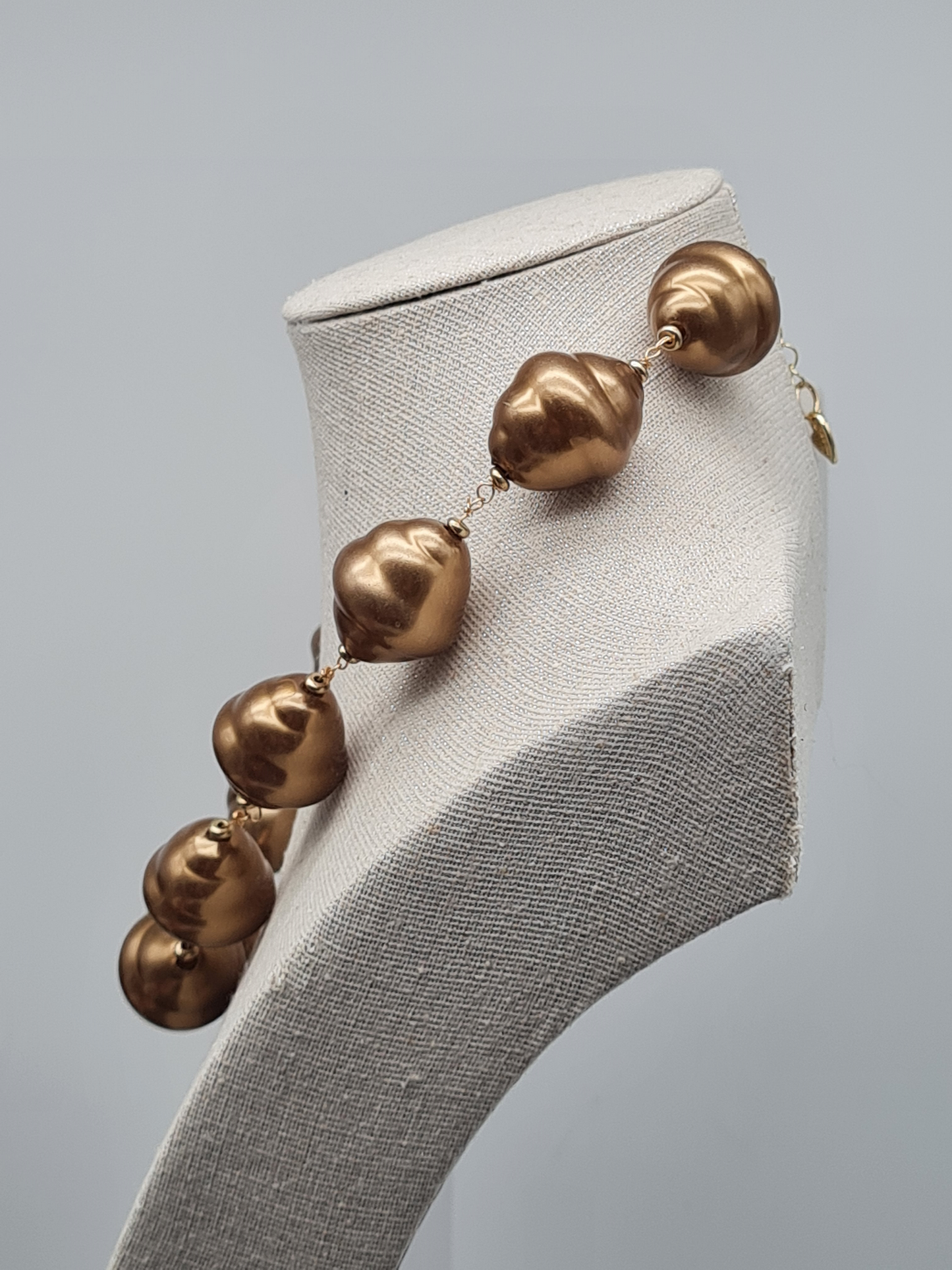 Sweet7 Halskette Kurzkette Bronze Klobige Statement Kette