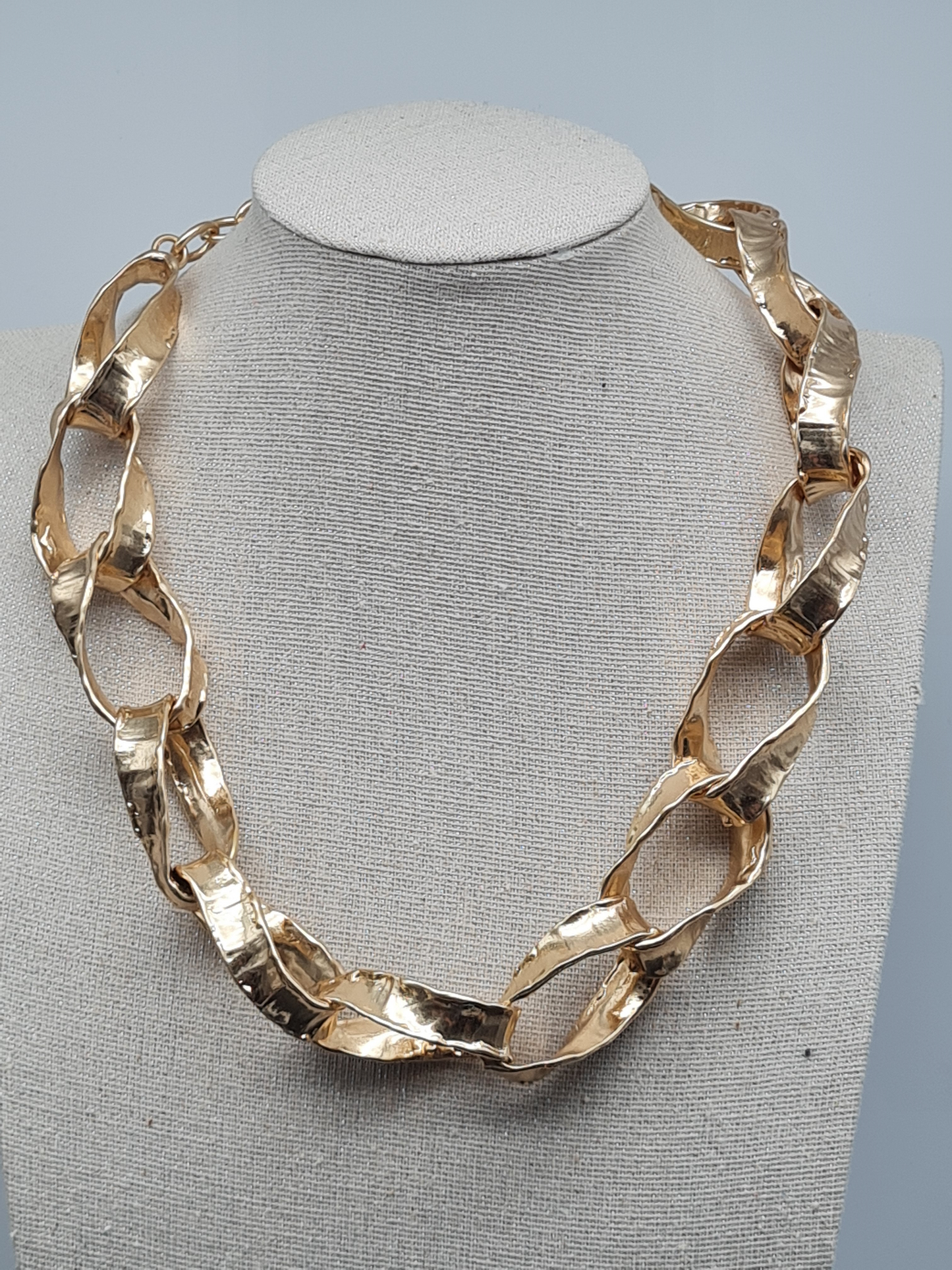Sweet7 Halskette Kurzkette Große industrial Style Glieder in Goldfarben