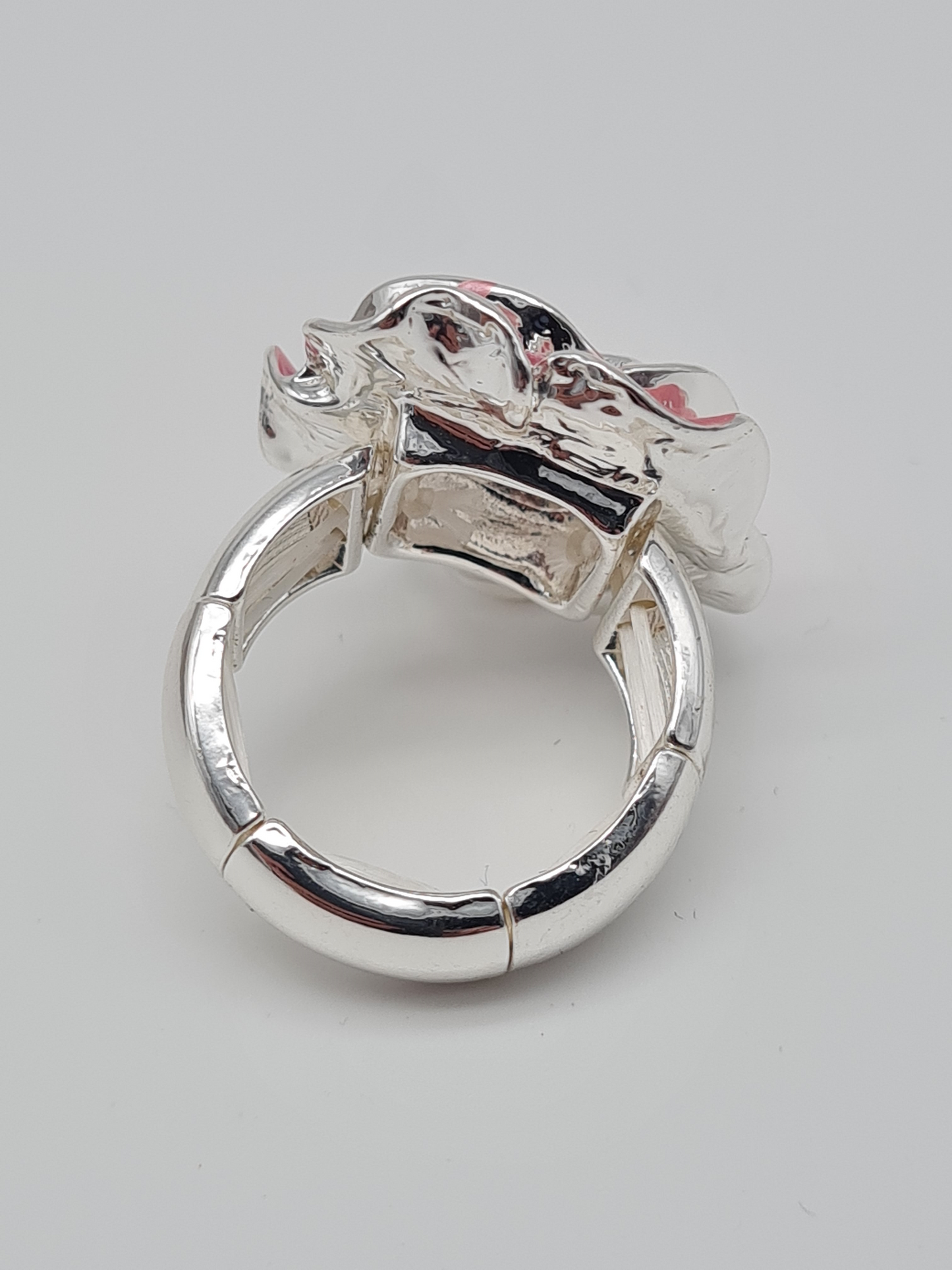 Amorino Ring, Elastischer Ring mit Emailliertem Volant, Rosen-Design in verschiedene Farben