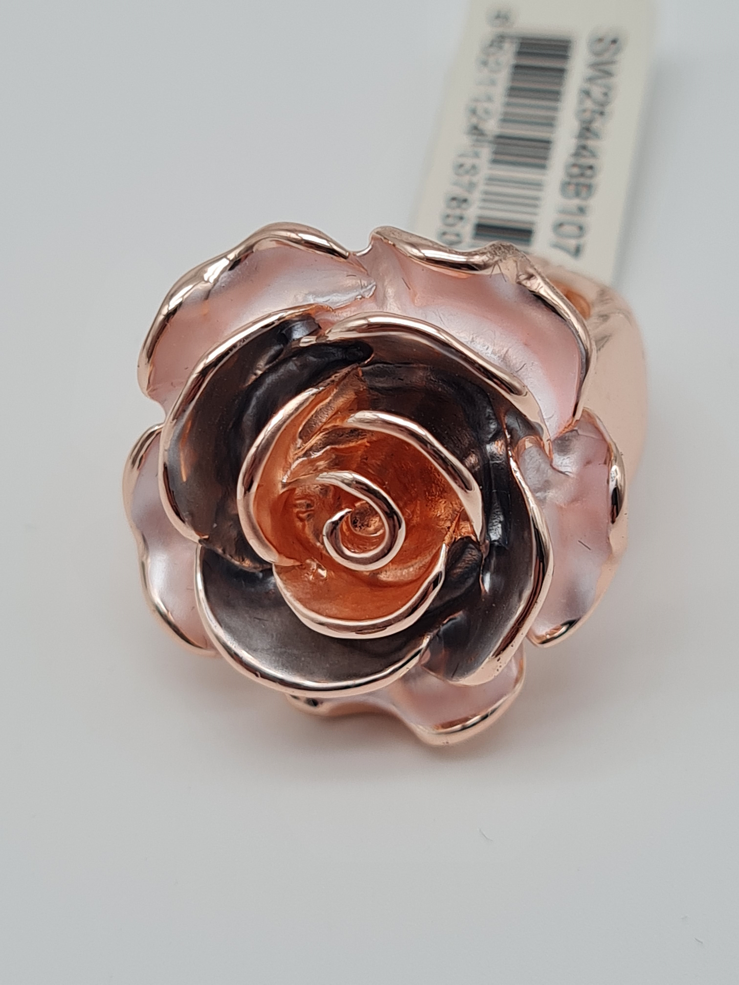 Amorino Ring, Elastischer Ring mit Emailliertem Volant, Rosen-Design in verschiedene Farben