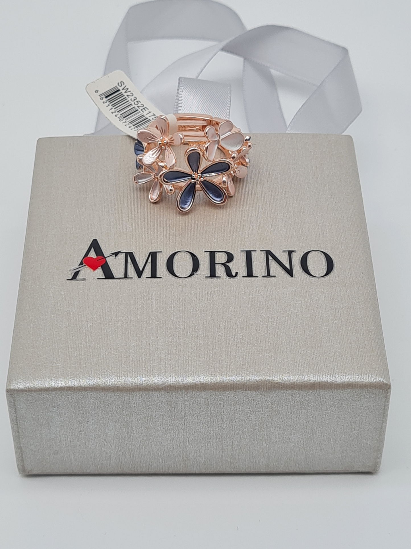 Amorino Ring, Elastischer Ring mit Emailliertem Volant, Blumenmeer