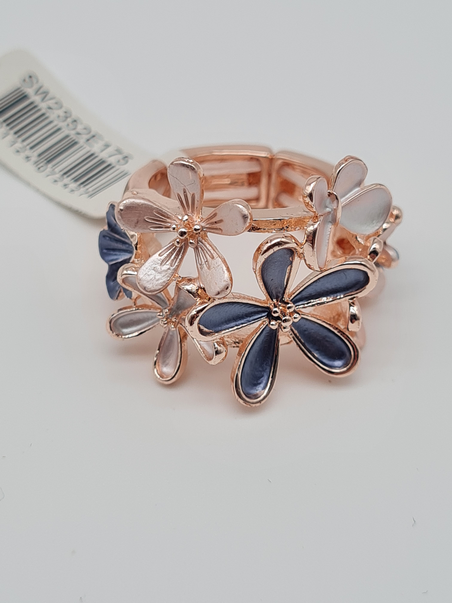 Amorino Ring, Elastischer Ring mit Emailliertem Volant, Blumenmeer