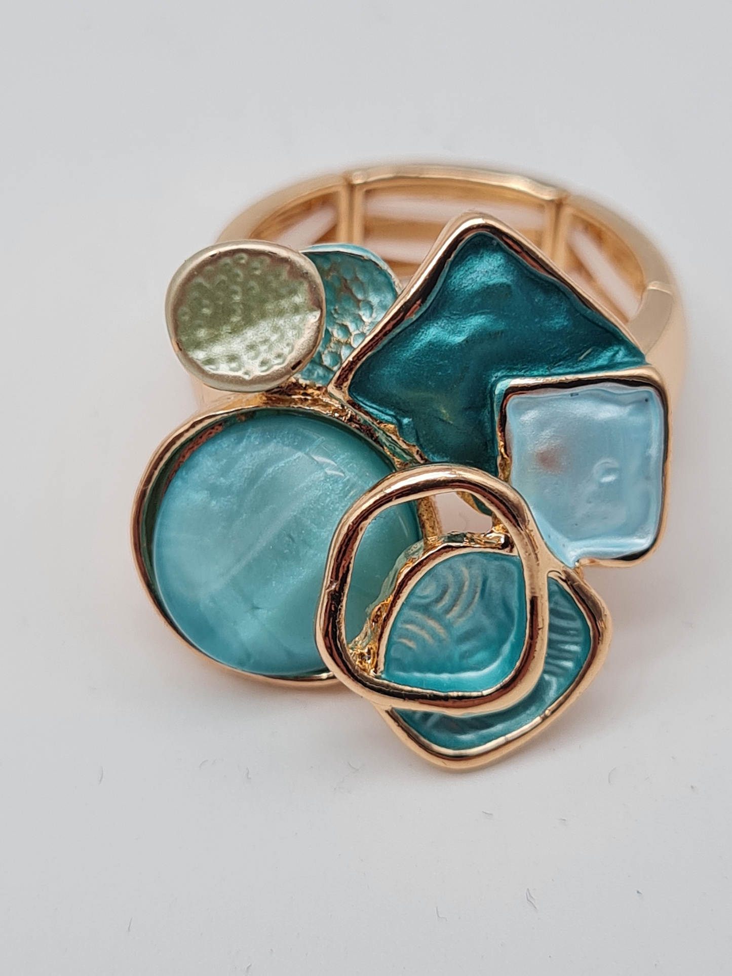 Amorino Ring, Elastischer Ring mit Emailliertem Volant, Abstrakt in verschiedene Farben