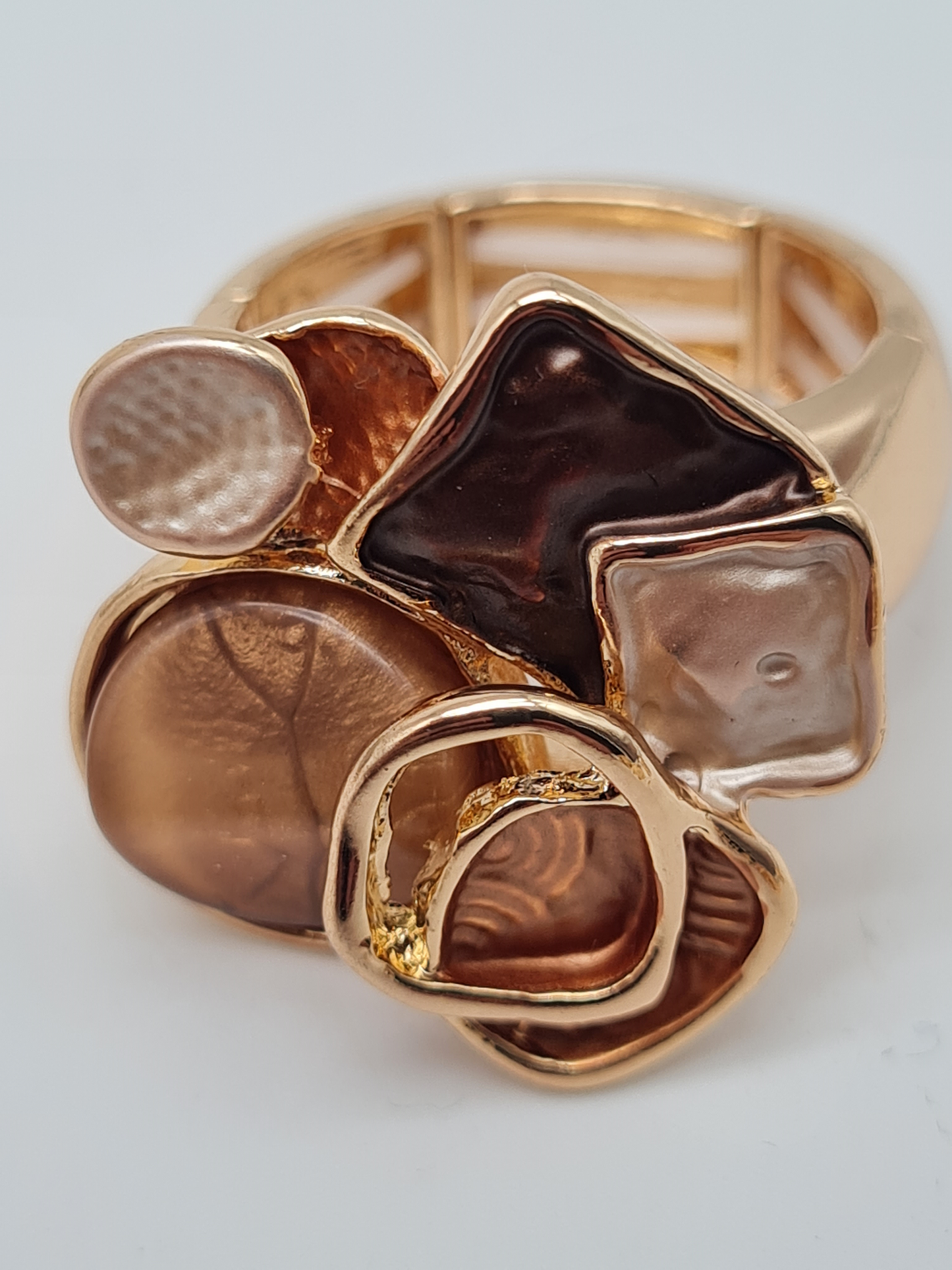 Amorino Ring, Elastischer Ring mit Emailliertem Volant, Abstrakt in verschiedene Farben