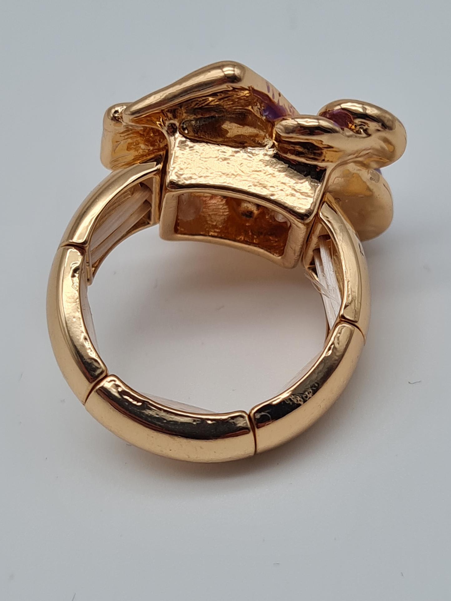 Amorino Ring, Elastischer Ring mit Emailliertem Volant, Abstrakt in verschiedene Farben