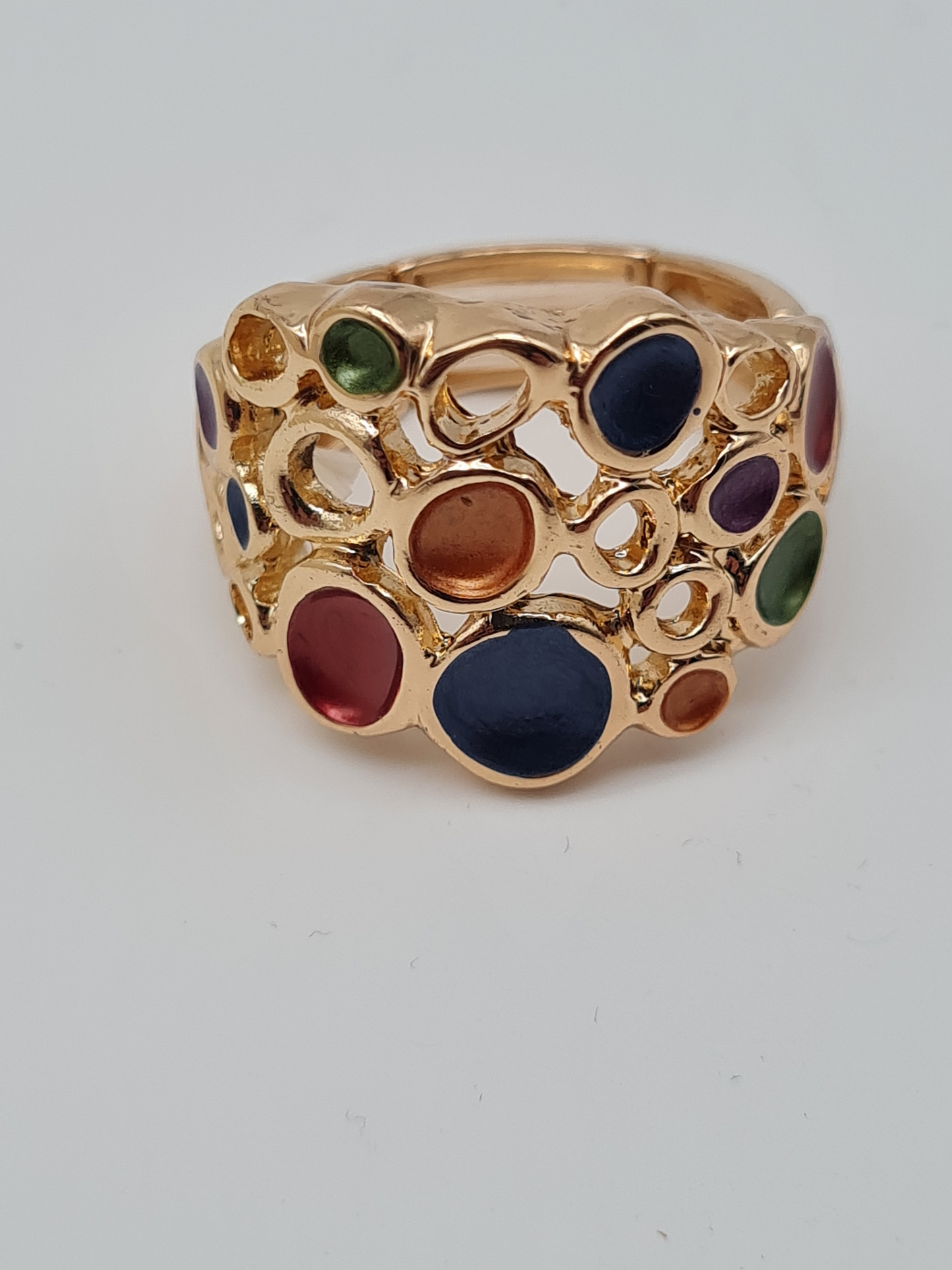 Amorino Ring, Elastischer Ring mit Emailliertem Volant, Color Circles