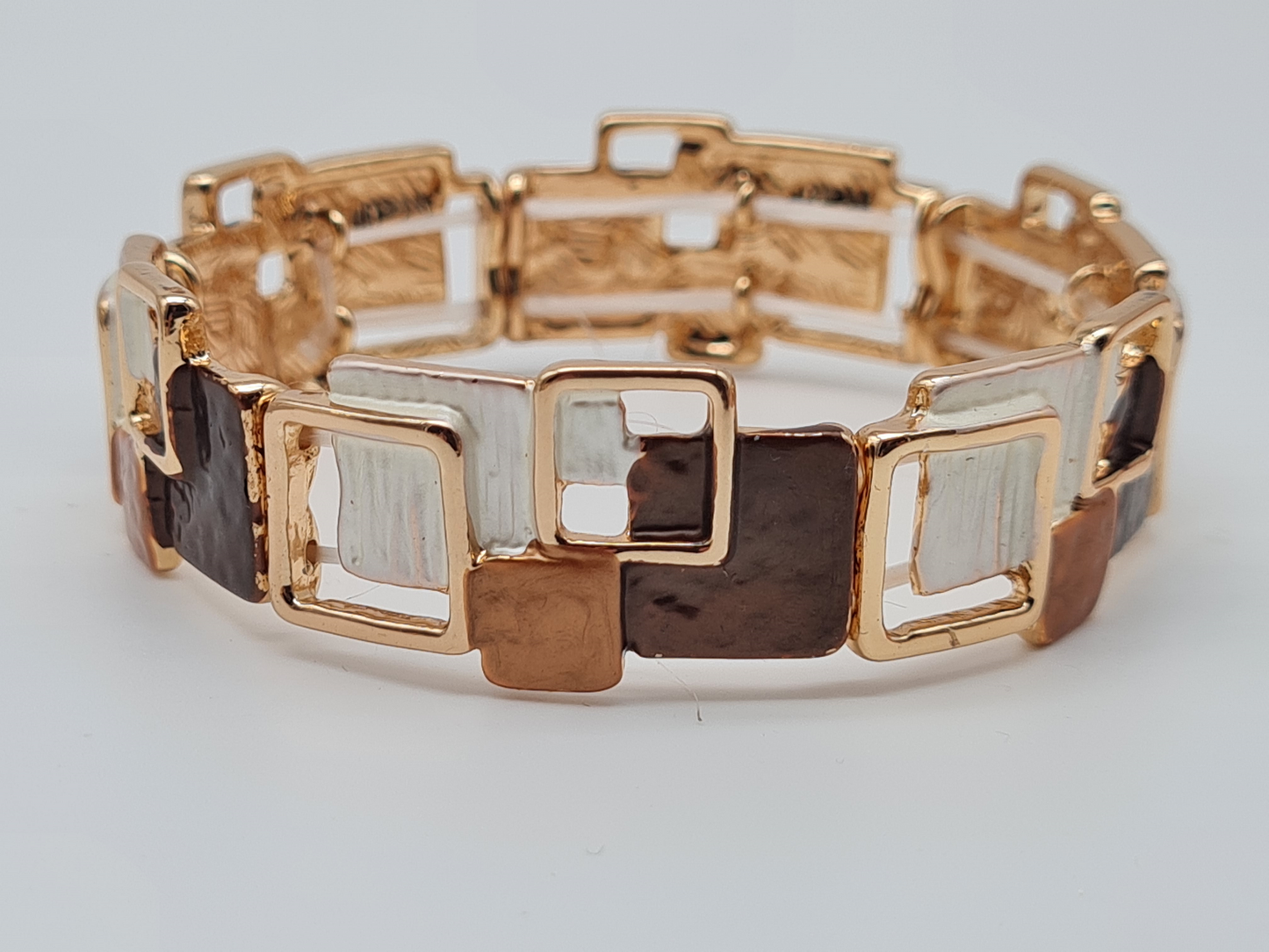 Amorino Armband, elastisch Gold-und Kupfertöne in Oval oder Eckige Form