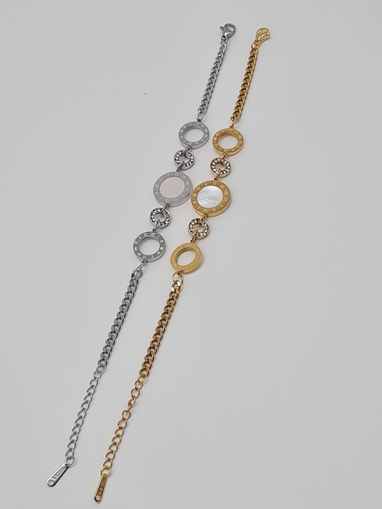 Cosmos Armband Rundes Perlmutt-Medaillon-Armband – Edelstahl