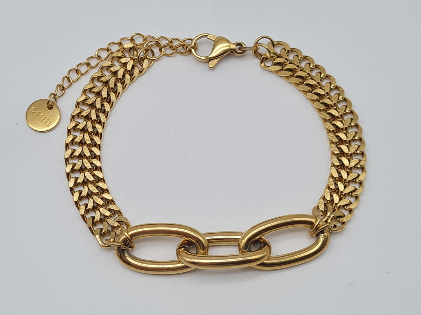 Cosmos Armband in Goldfarben mit unterschiedliche Gliedergrößen