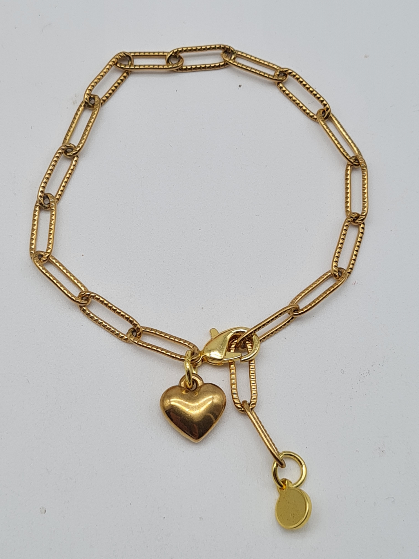 Cosmos Armband, feingliedrig mit Herz Anhänger in Silber- oder Goldfarben