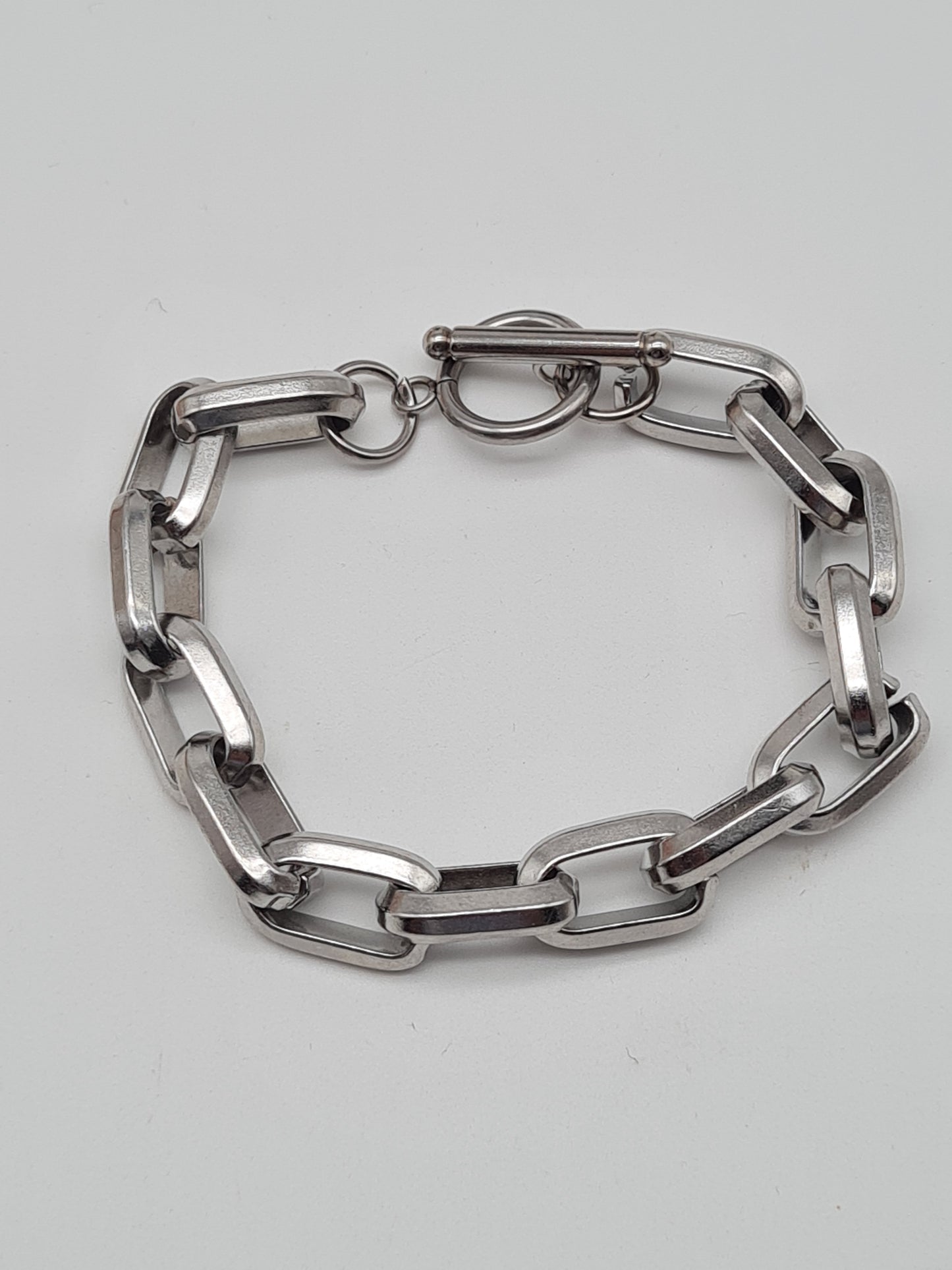 Cosmos Armband, grobe Silberfarbene kette mit Knebelverschluss