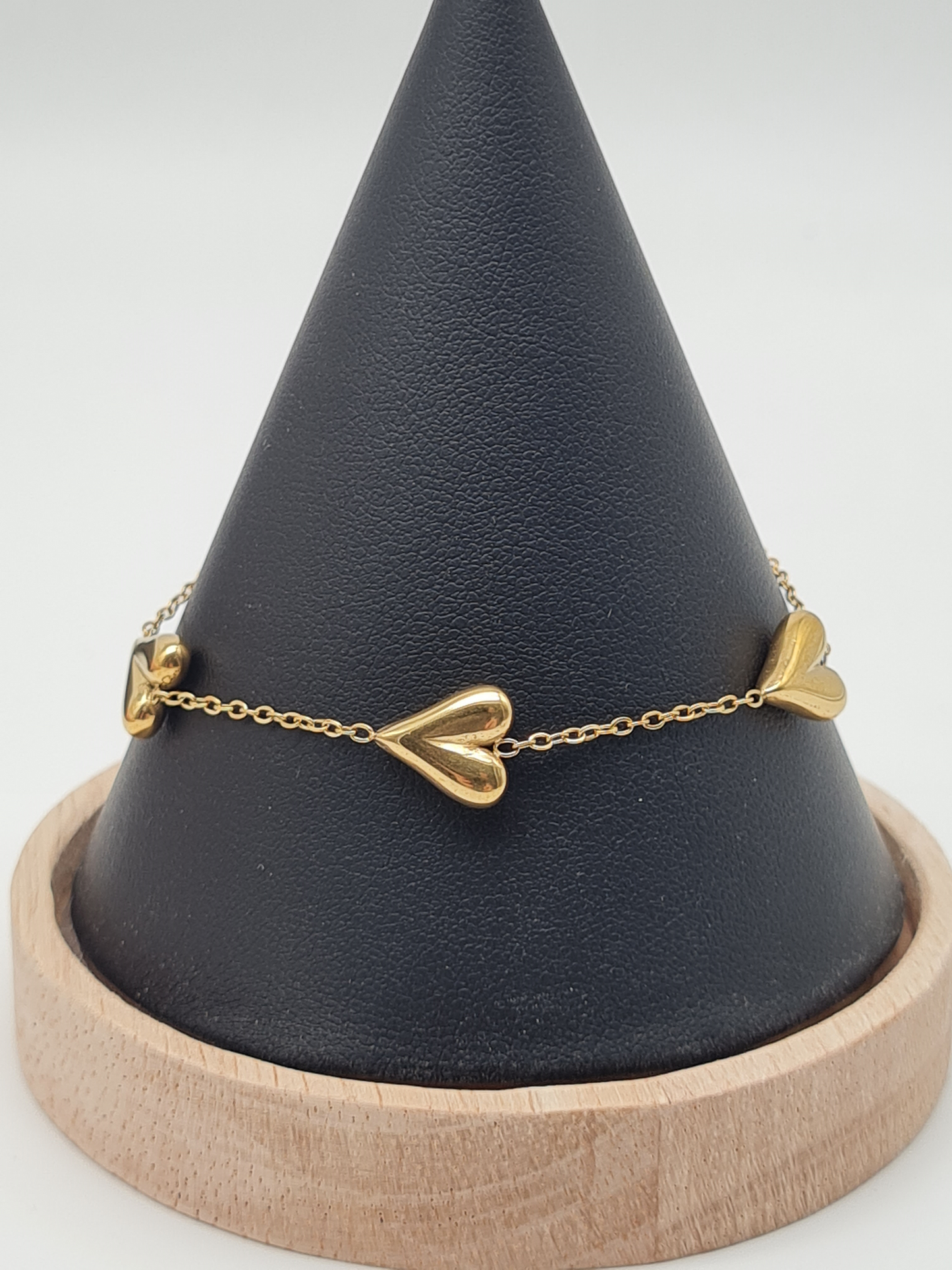 Cosmos Armband, filigranes Gliederarmband mit 3 Herzchen
