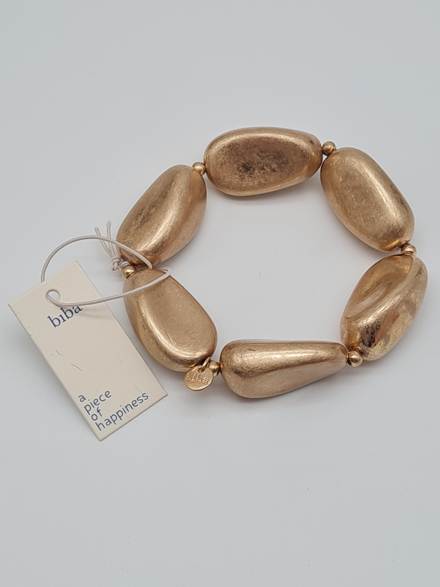 Biba Perlenarmband, Große matte Metallperlen, Elegant, Stilvoll, Organische Form