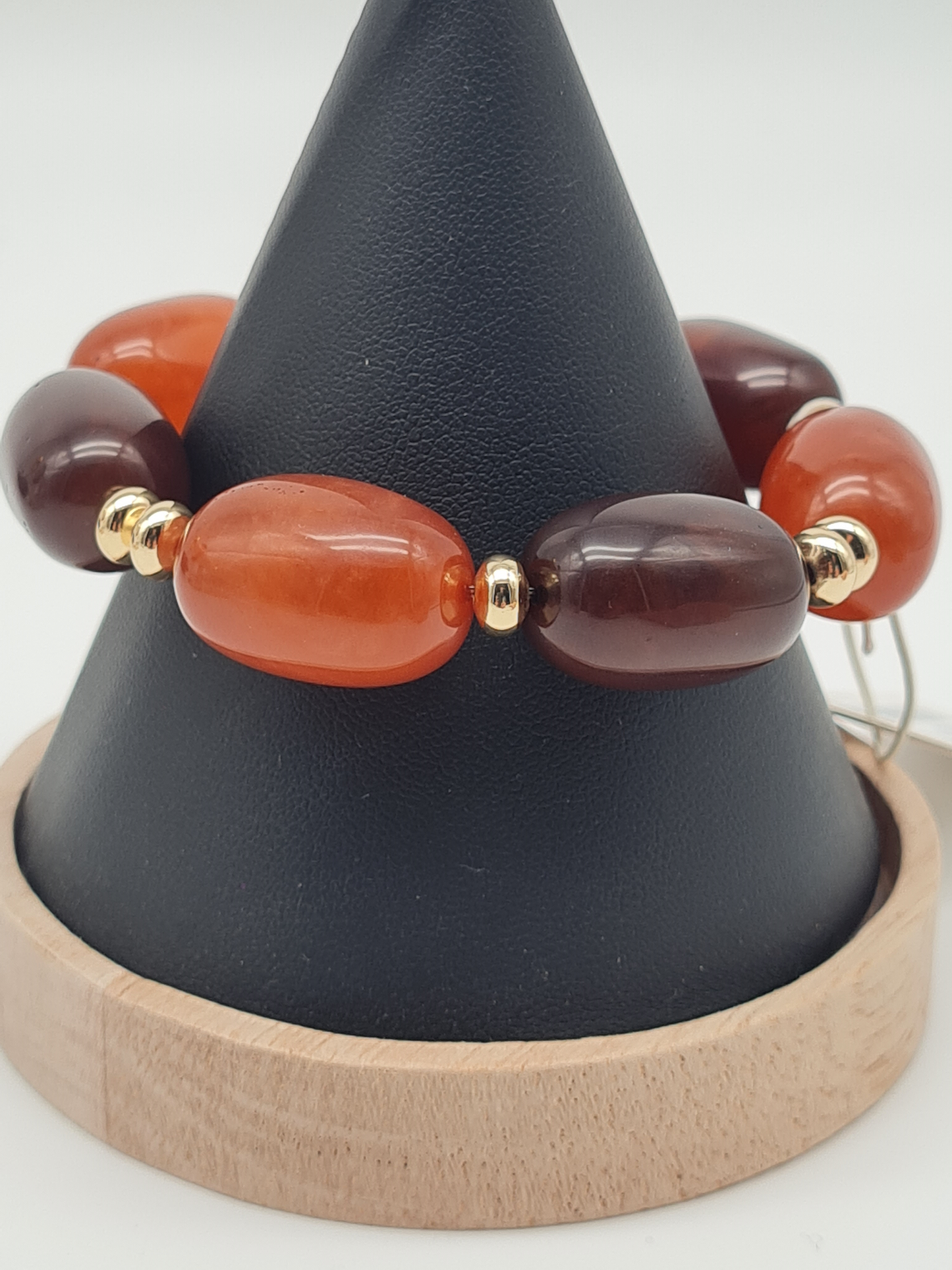 Biba Elastisches Armband Big Resin Pearls in Brombeere und Kirsch Farben