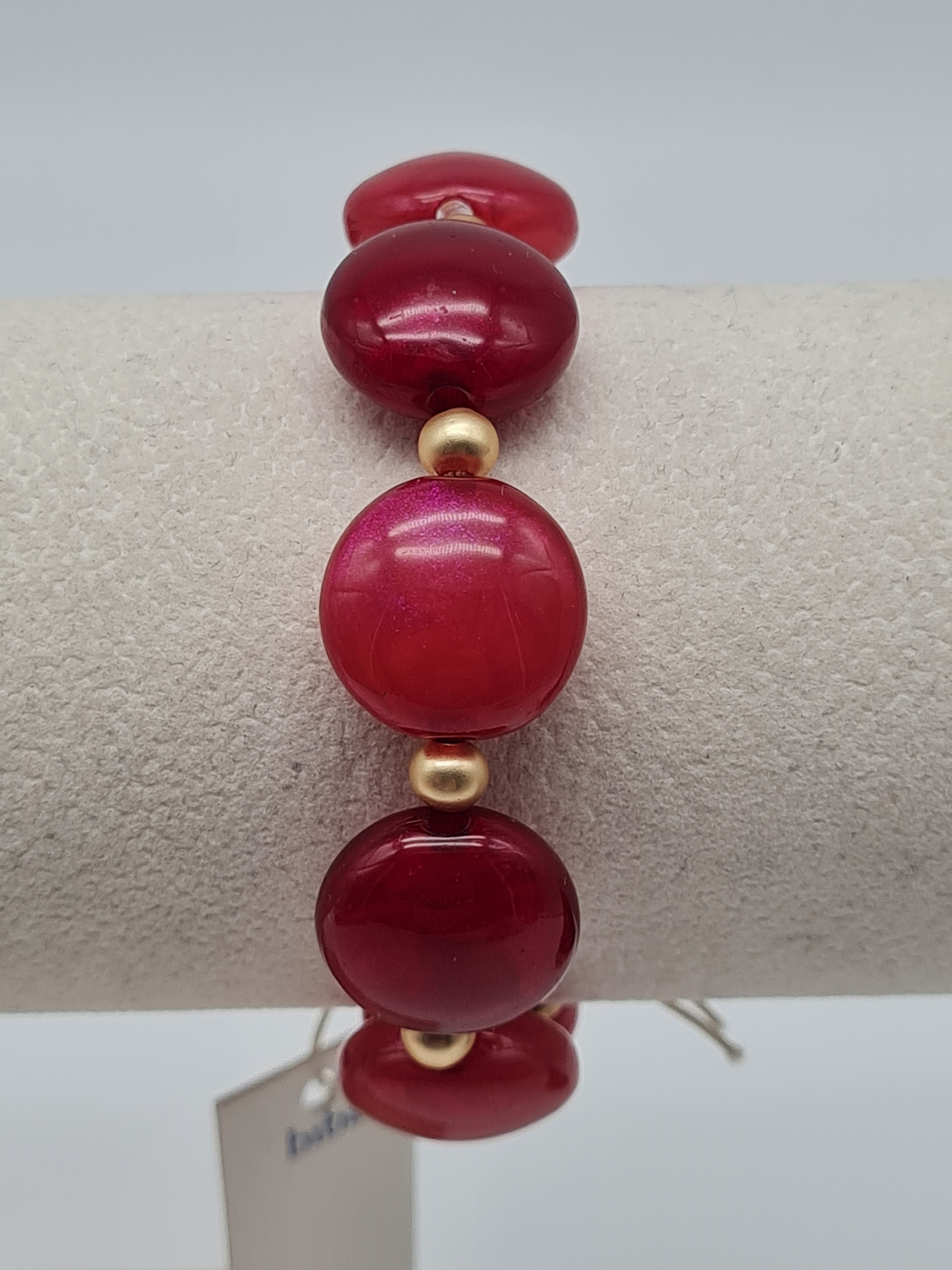 Biba elastisches Armband mit Resin Perlen in Rottöne