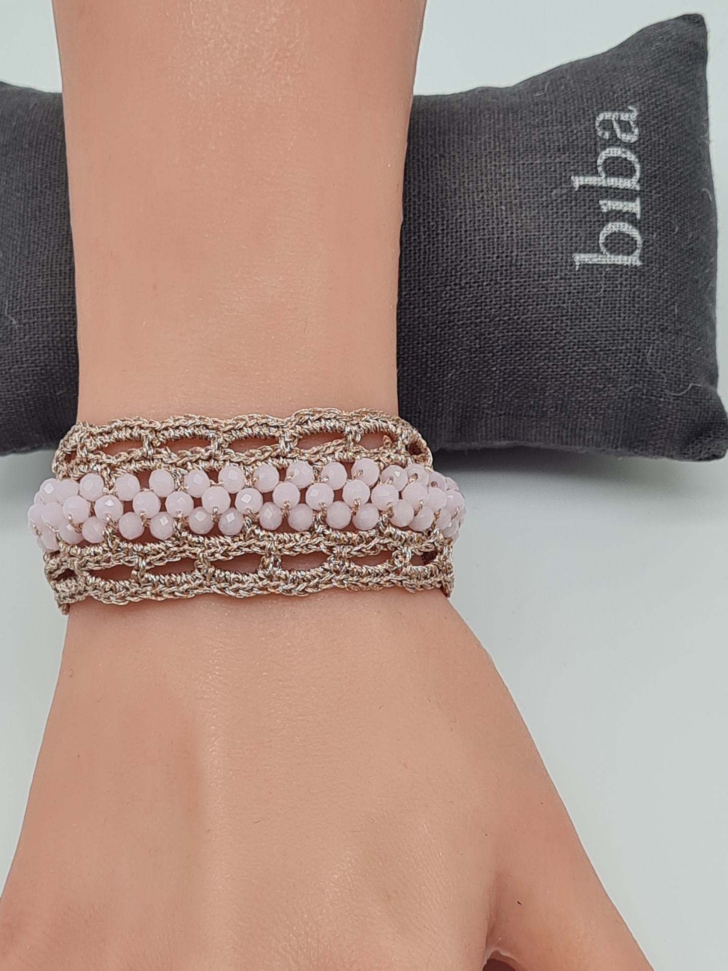 Biba Armband Texil mit Perlchen in Blau, Mintgrün oder Rosa