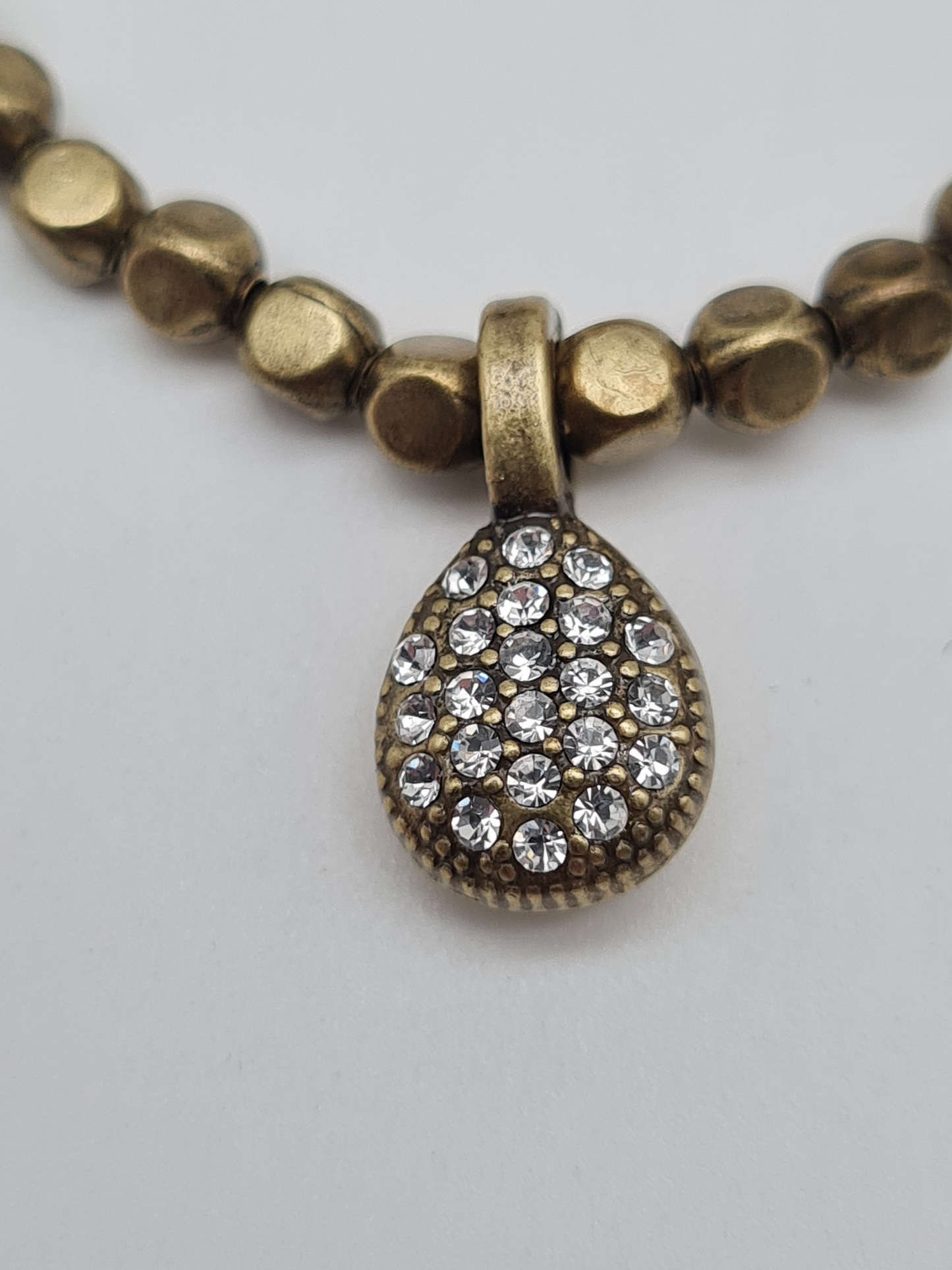 Biba Armband Kupergold mit Strass-Anhänger Tropfenform