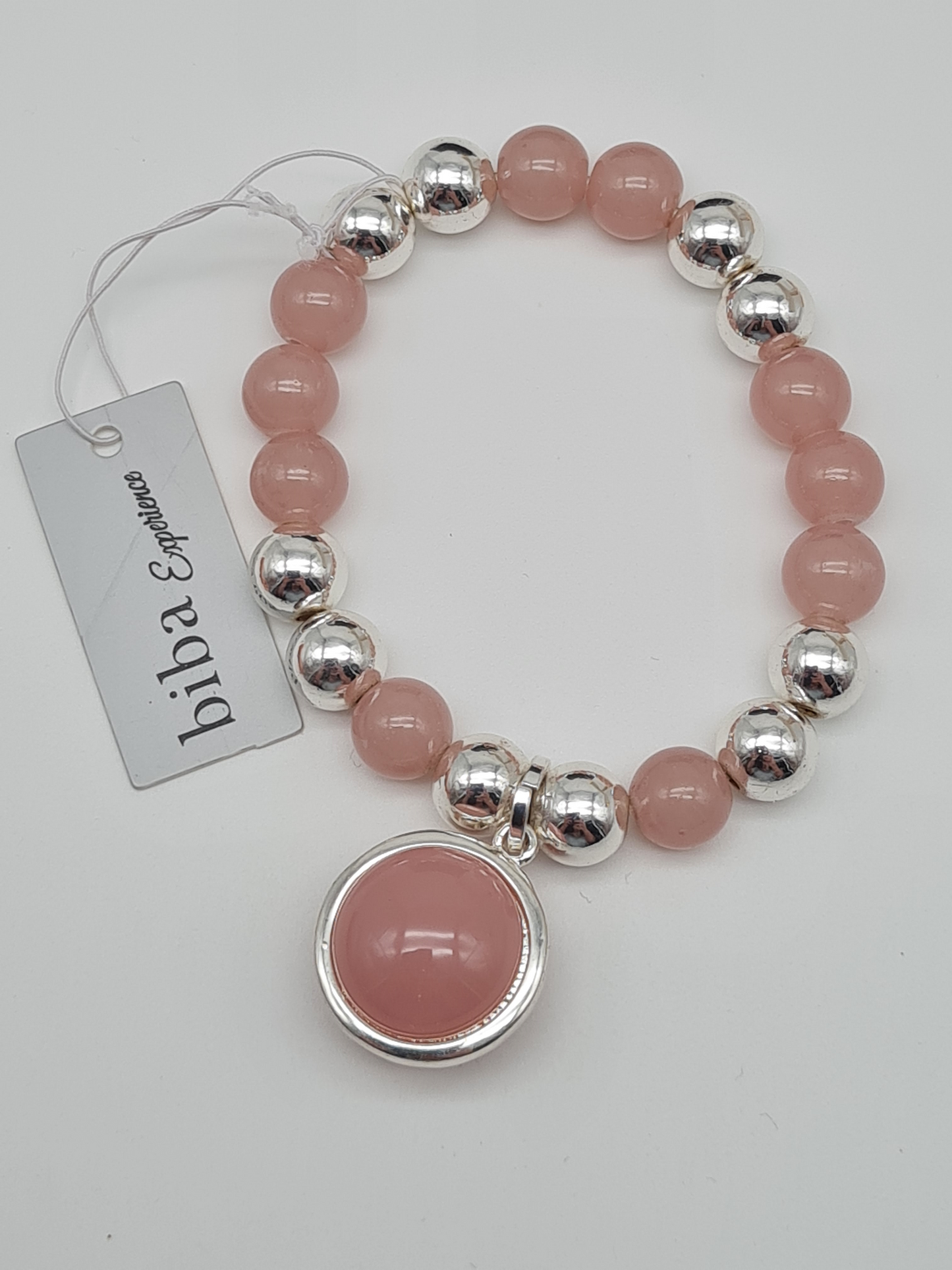 Biba Armband elastisch mit Anhänger Rosa, elegant