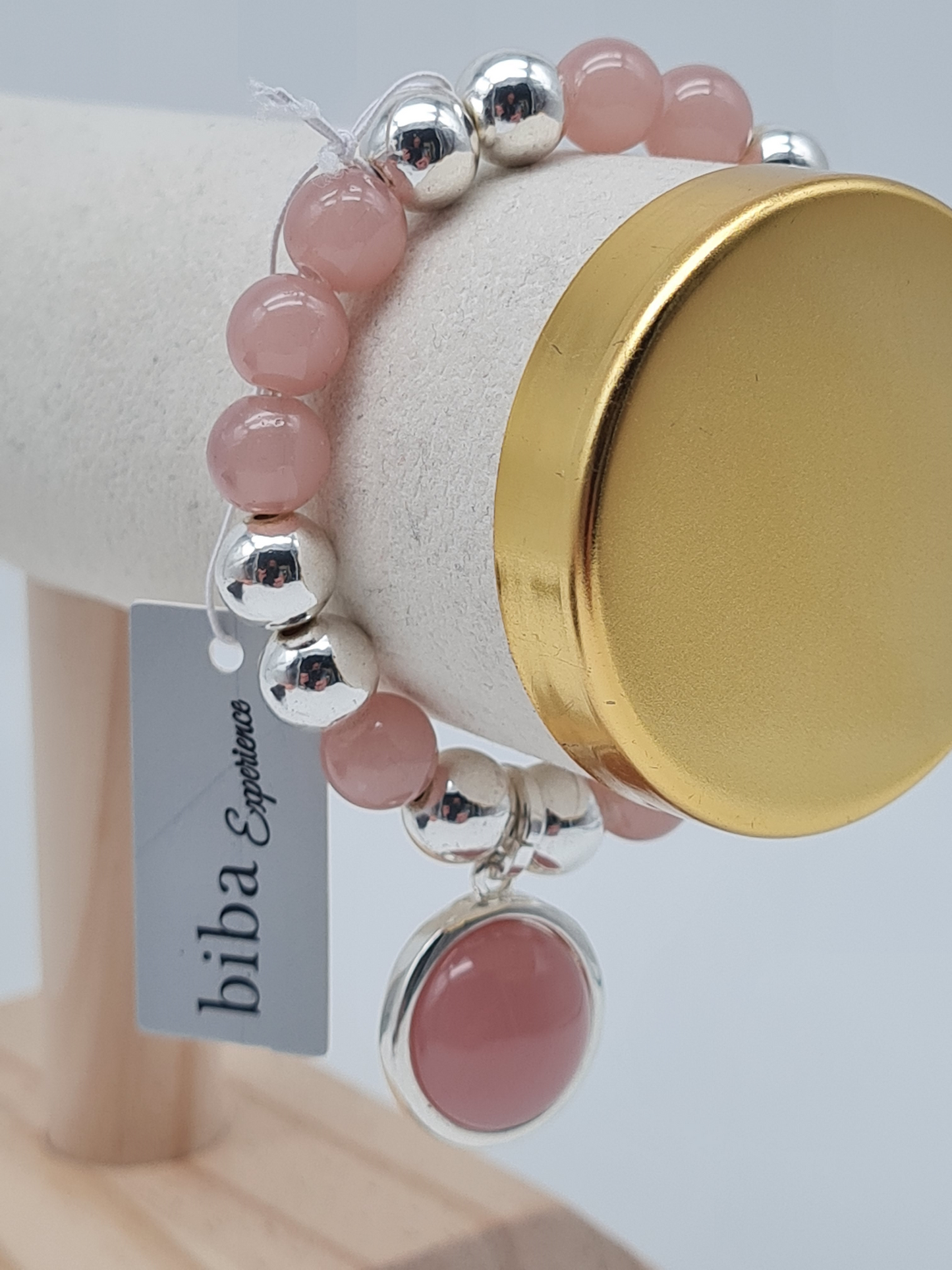 Biba Armband elastisch mit Anhänger Rosa, elegant
