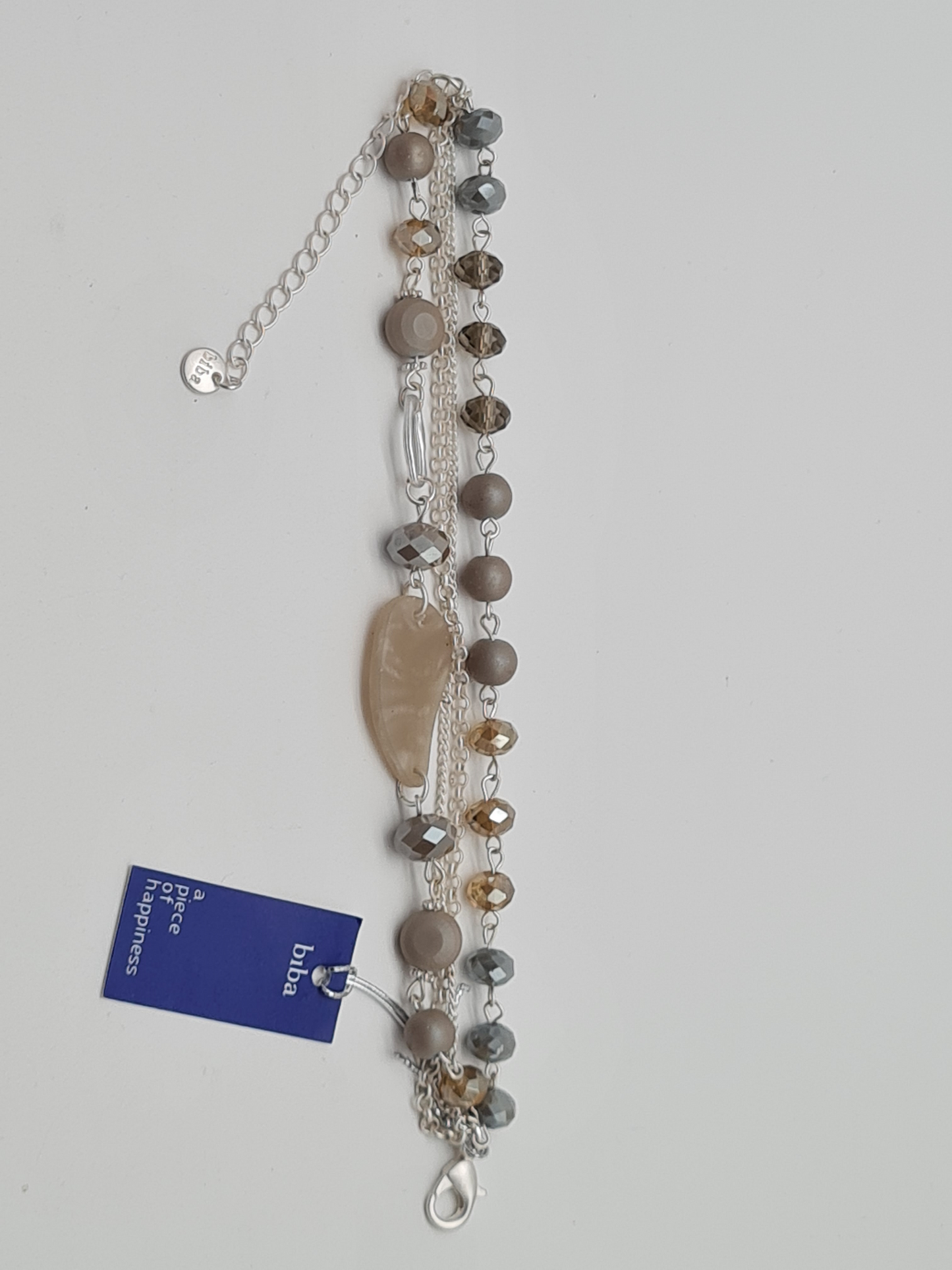 Biba Armband 4-fach Kette Matt Silber- und Grau Lilatöne