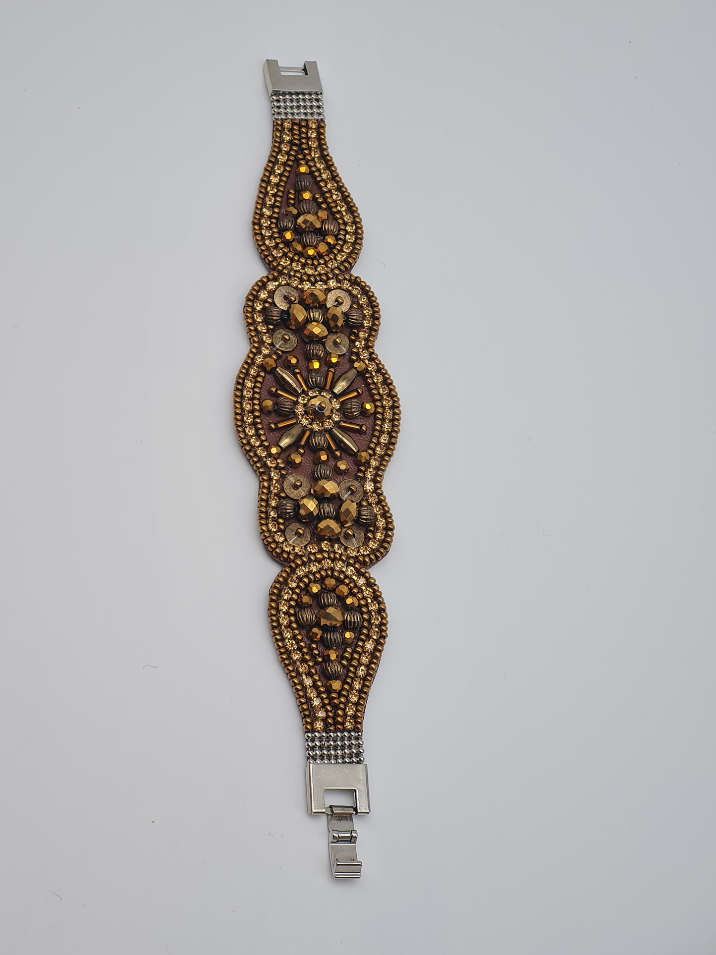 Biba Armband Kunstleder Bronze mit Perlchen Besatz, 1001 Nacht