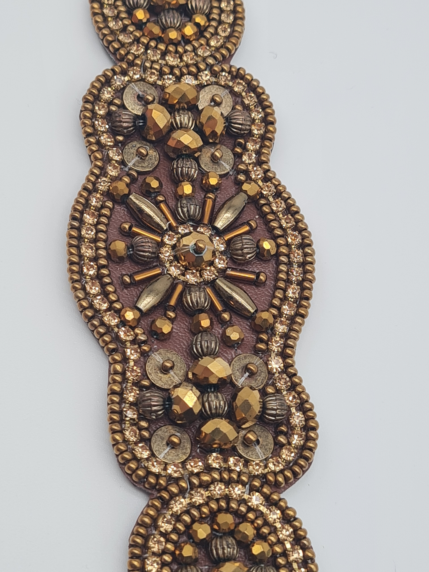 Biba Armband Kunstleder Bronze mit Perlchen Besatz, 1001 Nacht