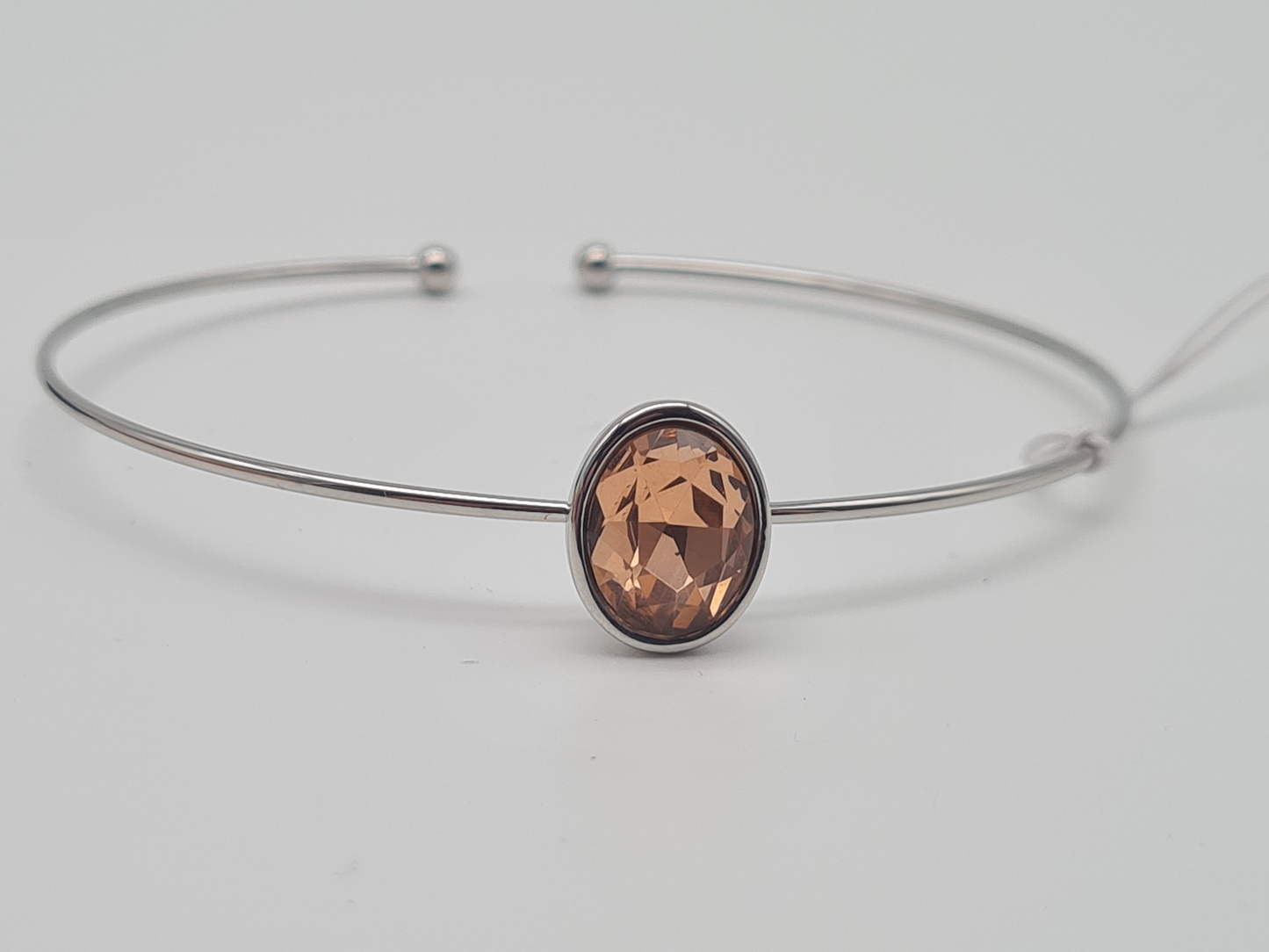 Biba Armreif, filigran mit eingefasster Strass-Stein in Apricot Farben
