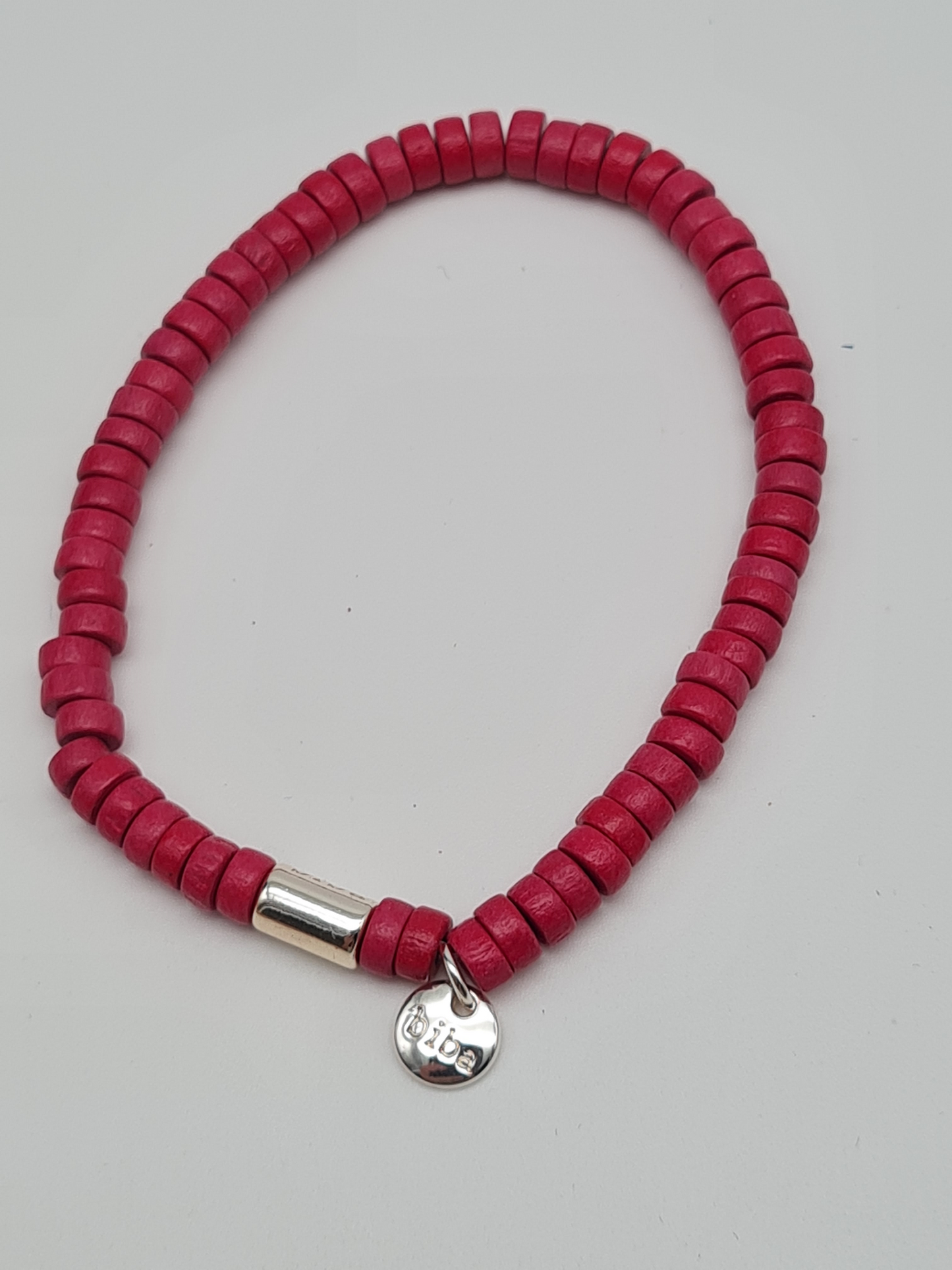 Biba Armband elastisch mit kleine Holzperlen in verschiedene Farben