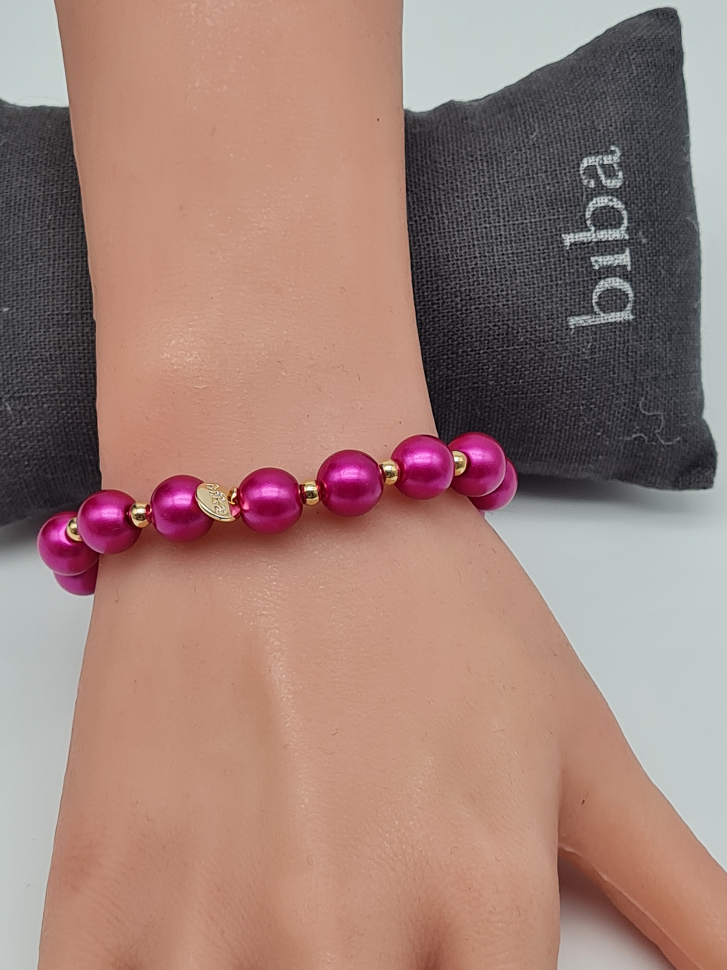 Biba Armband "Pink and Gold" Treasures, Space Beads, elastisch