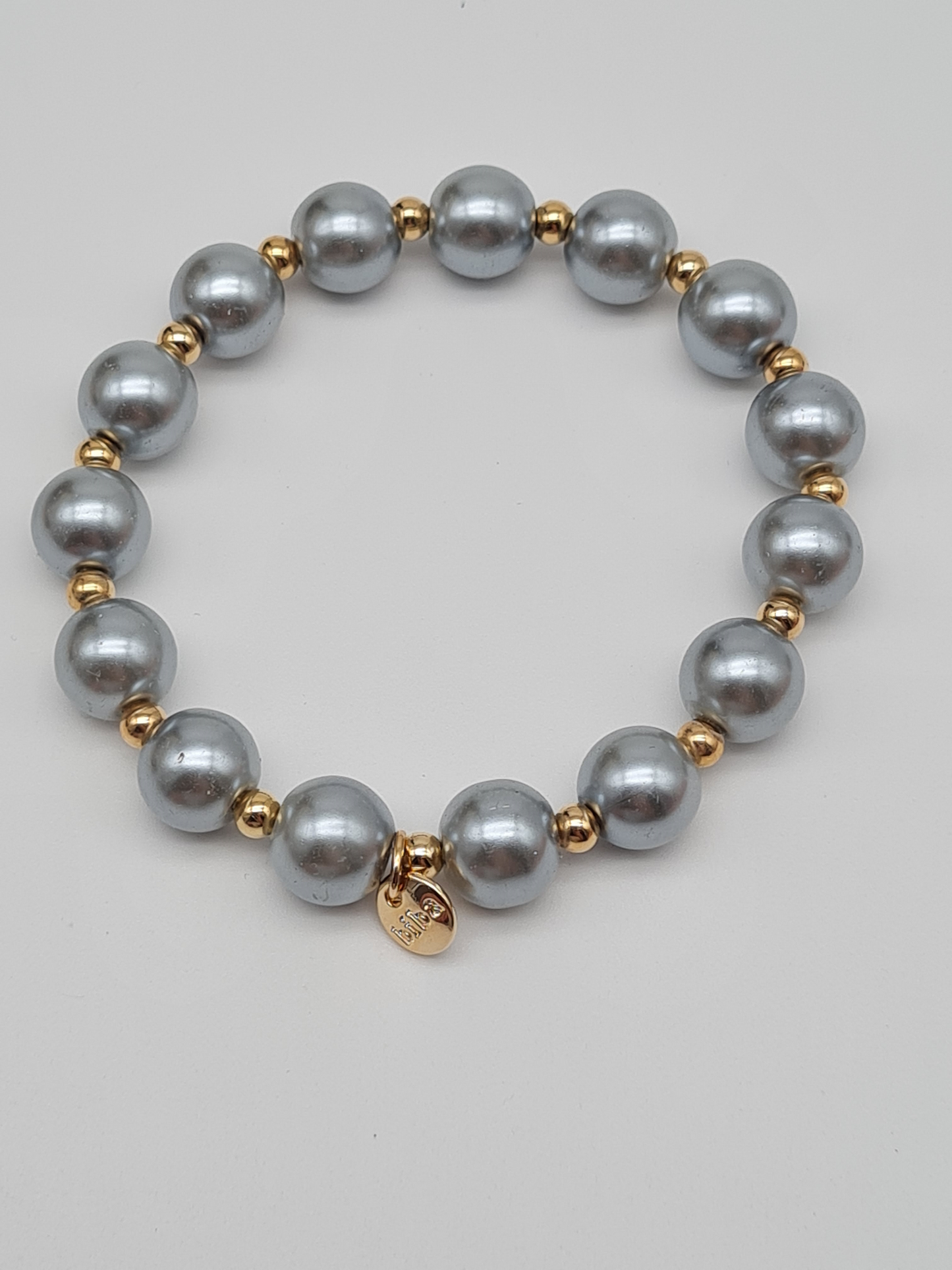 Biba Armband elastisch Silbergrau mit Goldfarben in 3 Größen