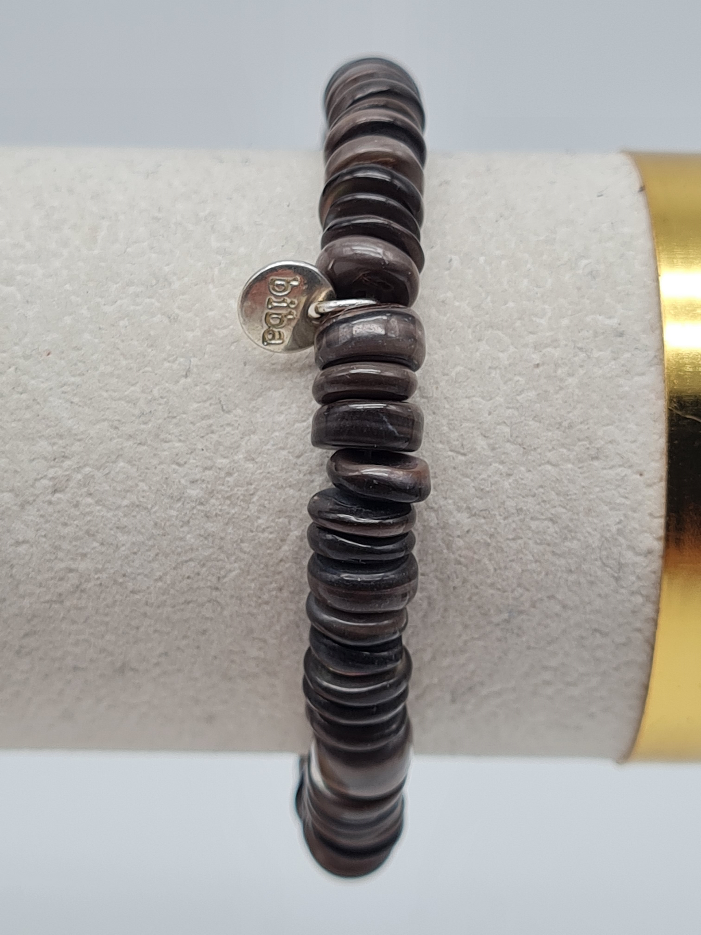 Biba Armband elastisch Braun, Graue Naturtöne, Unisex