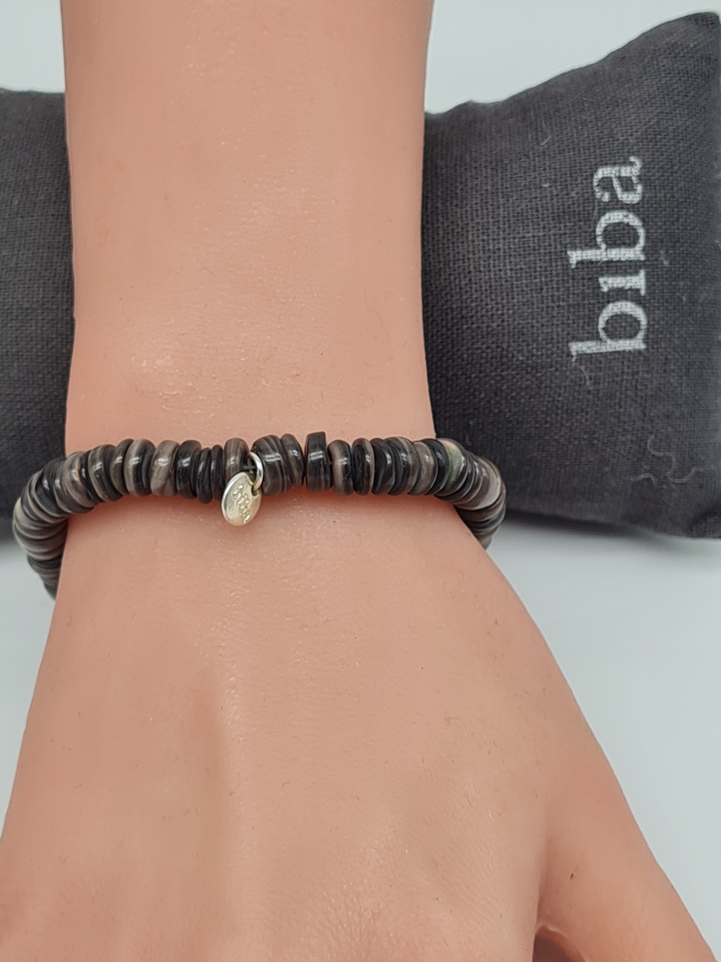 Biba Armband elastisch Braun, Graue Naturtöne, Unisex